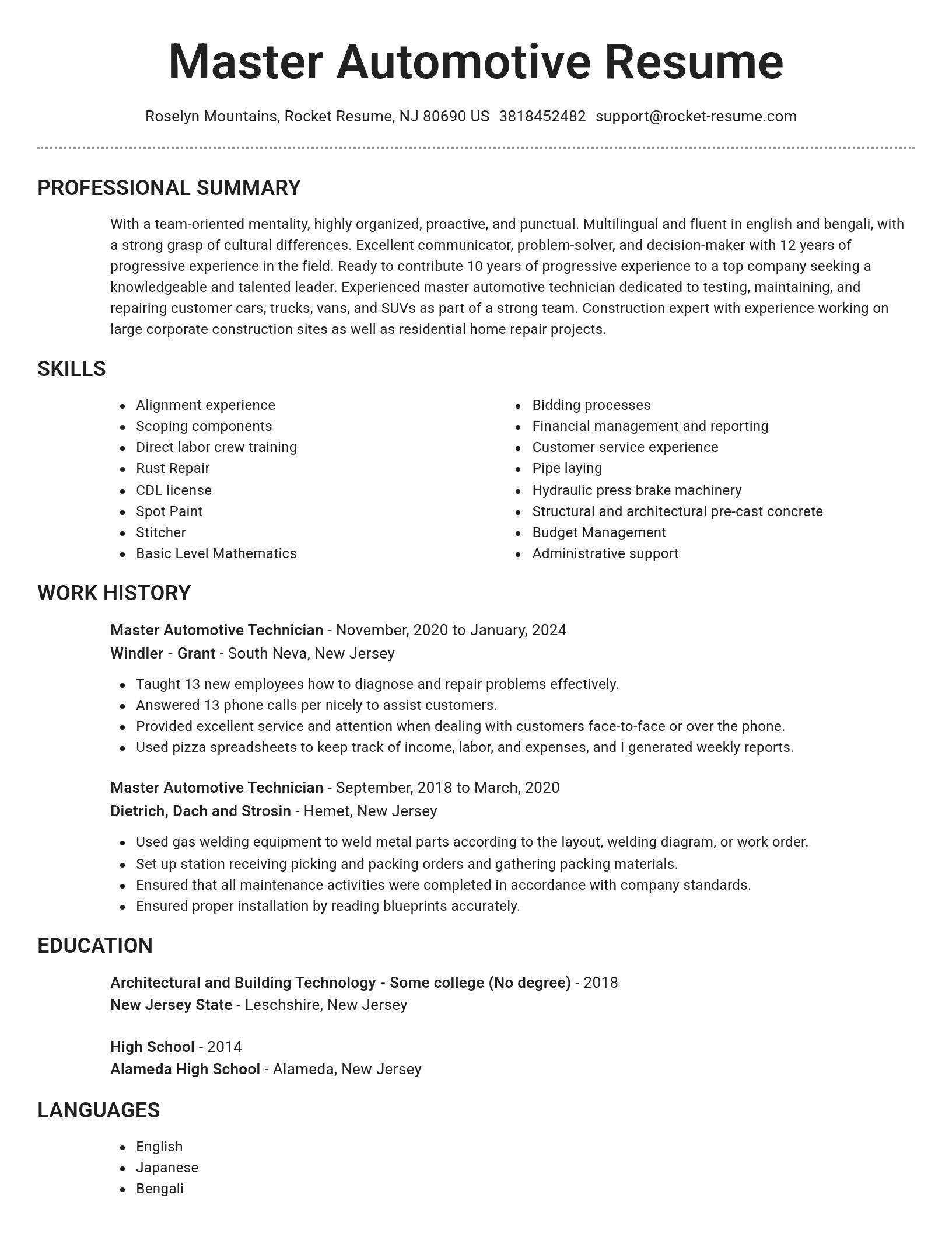 Brilliant resume template
