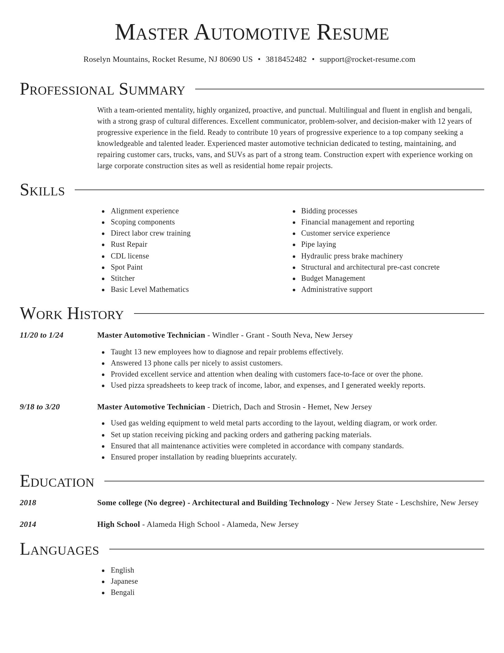 Director resume template