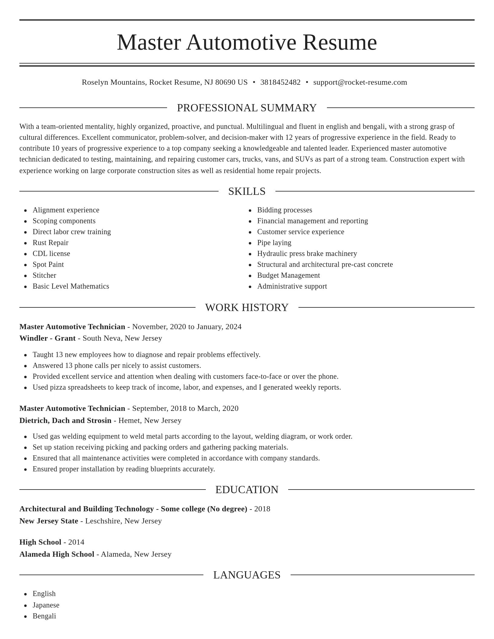 Elegant resume template
