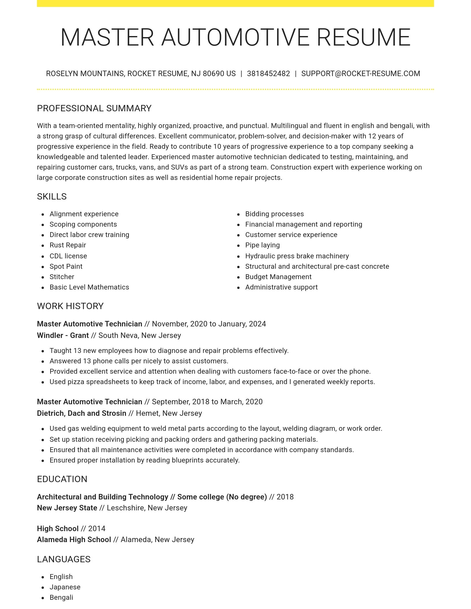 Grand resume template