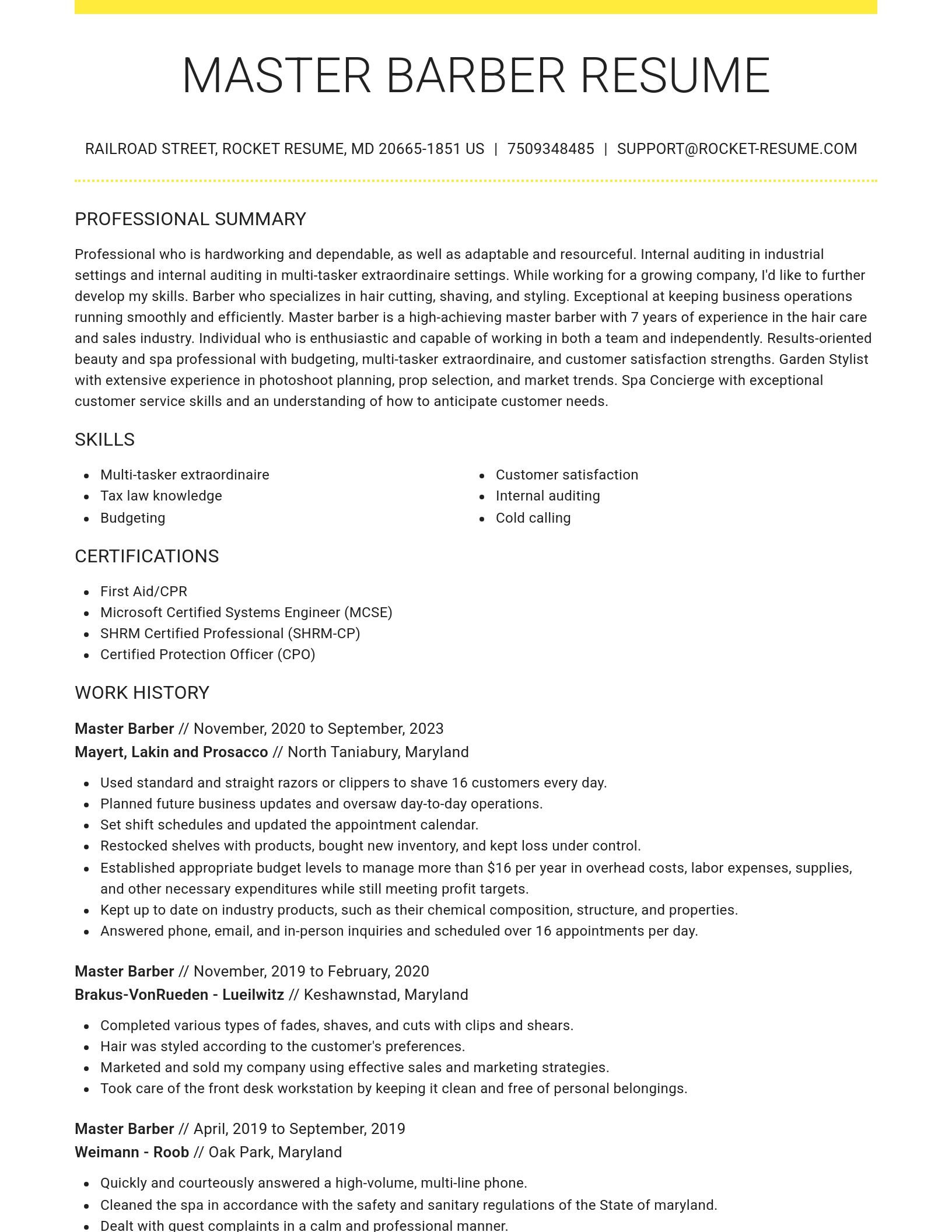 Grand resume template