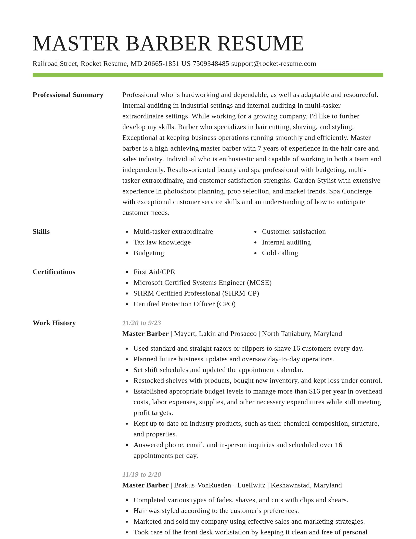 Smart resume template
