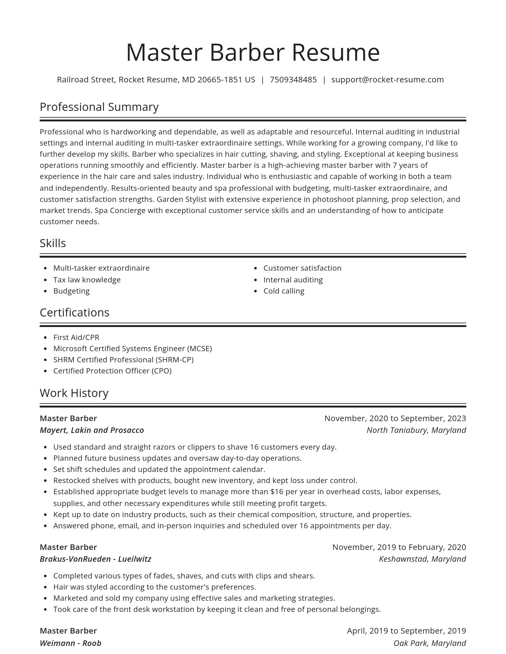 Spotlight resume template