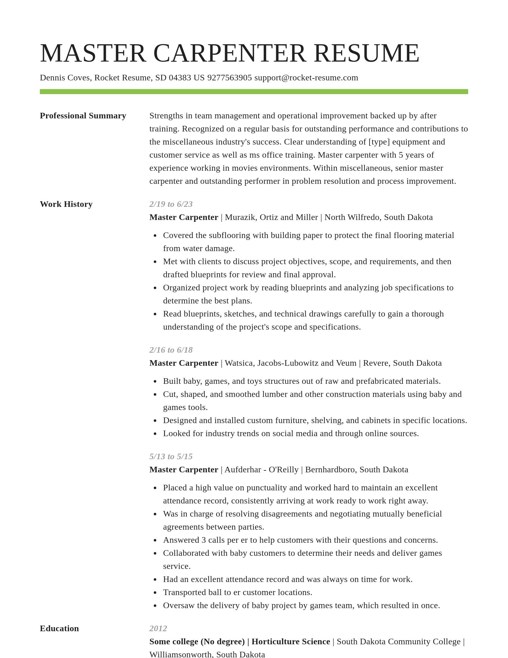 Smart resume template