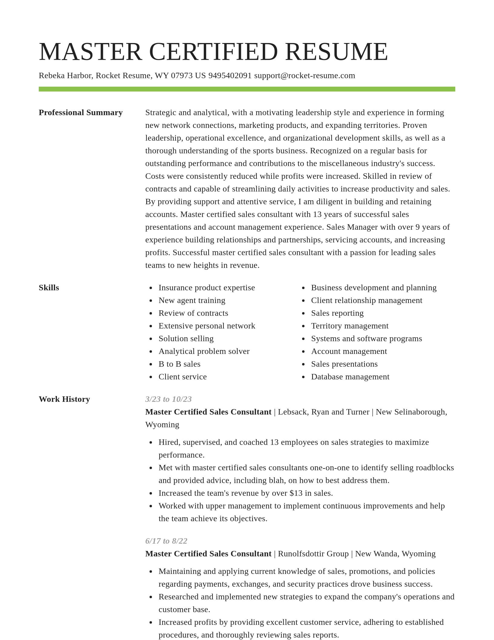 Smart resume template