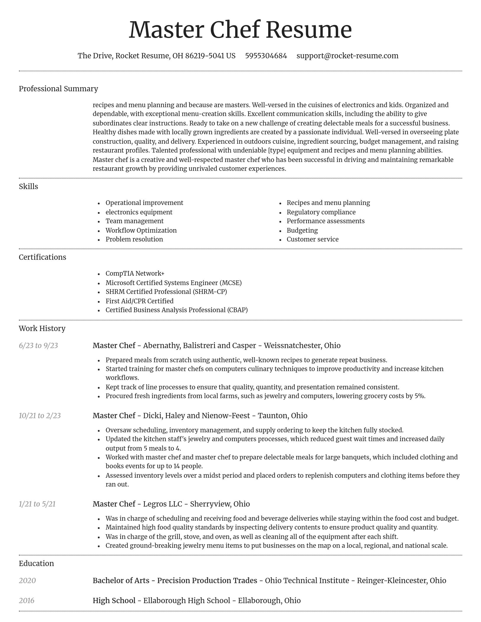 Dignified resume template