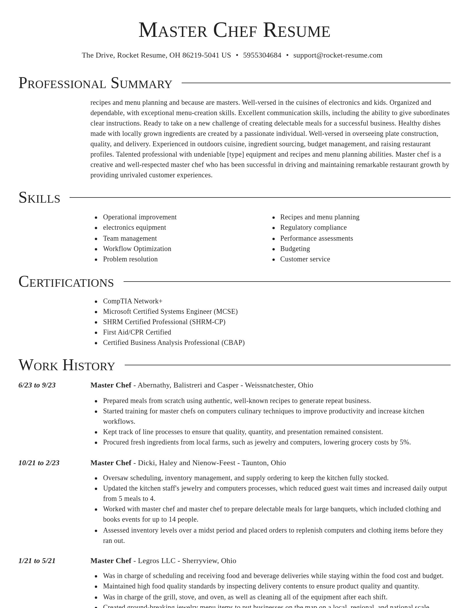 Director resume template