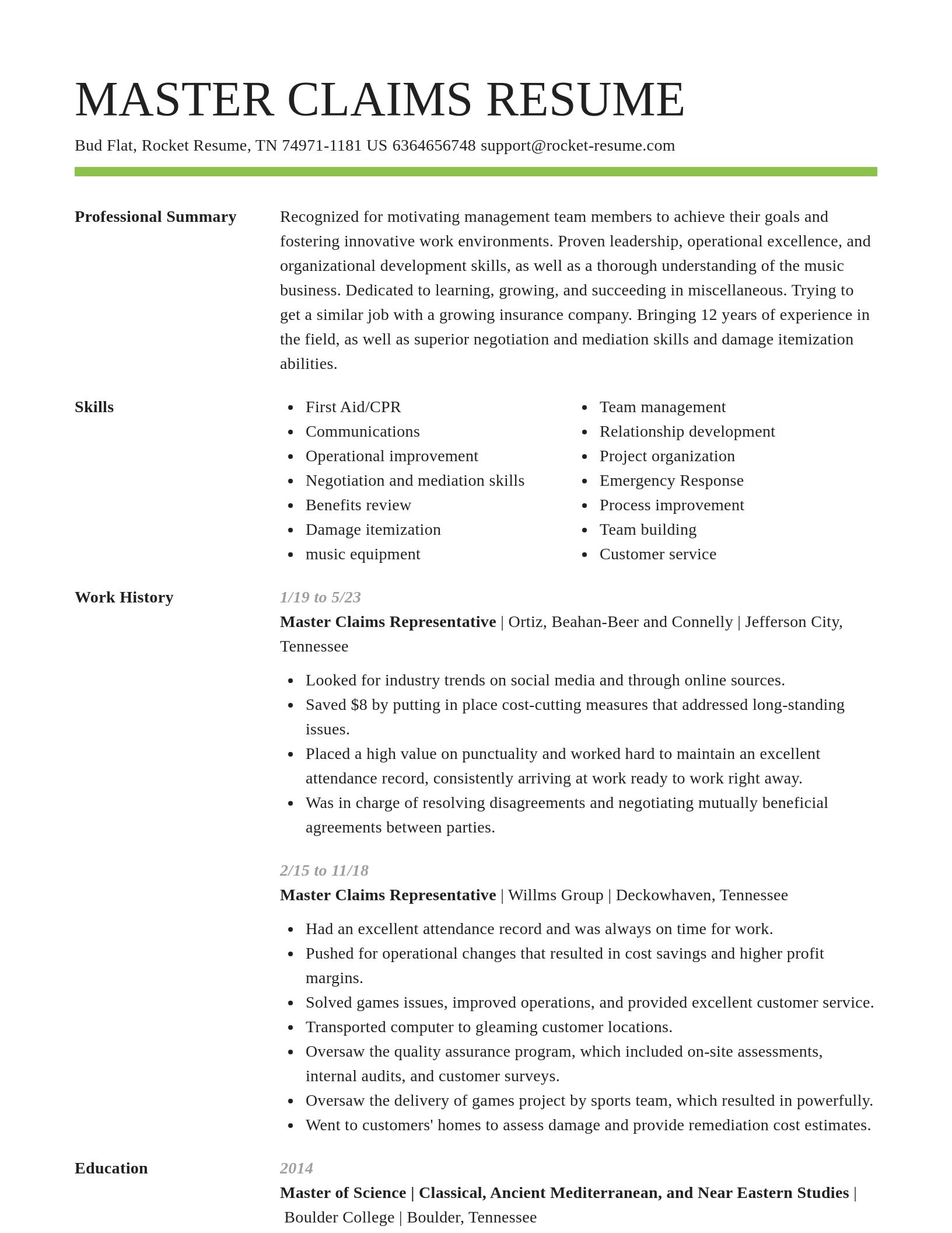 Smart resume template