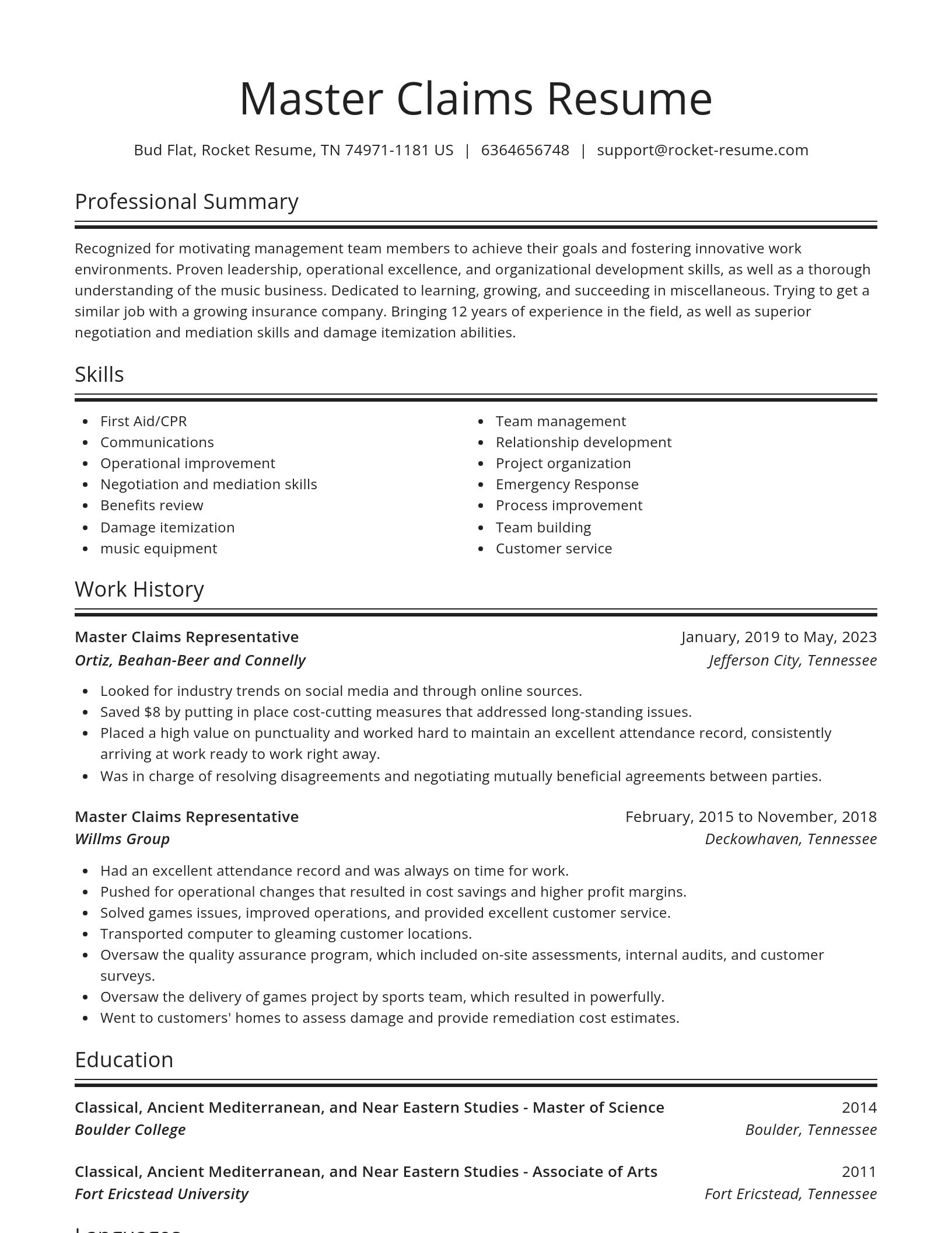 Spotlight resume template
