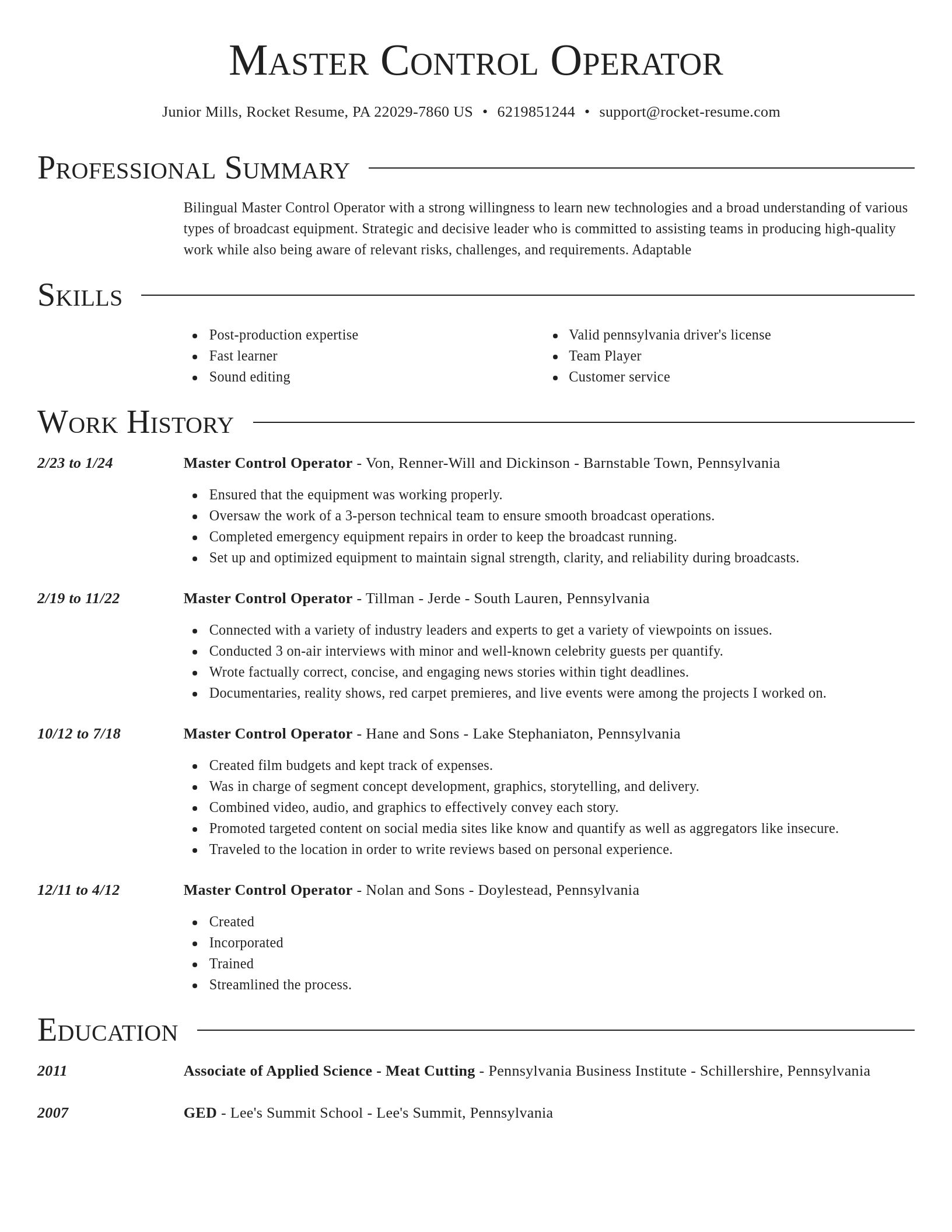 Director resume template