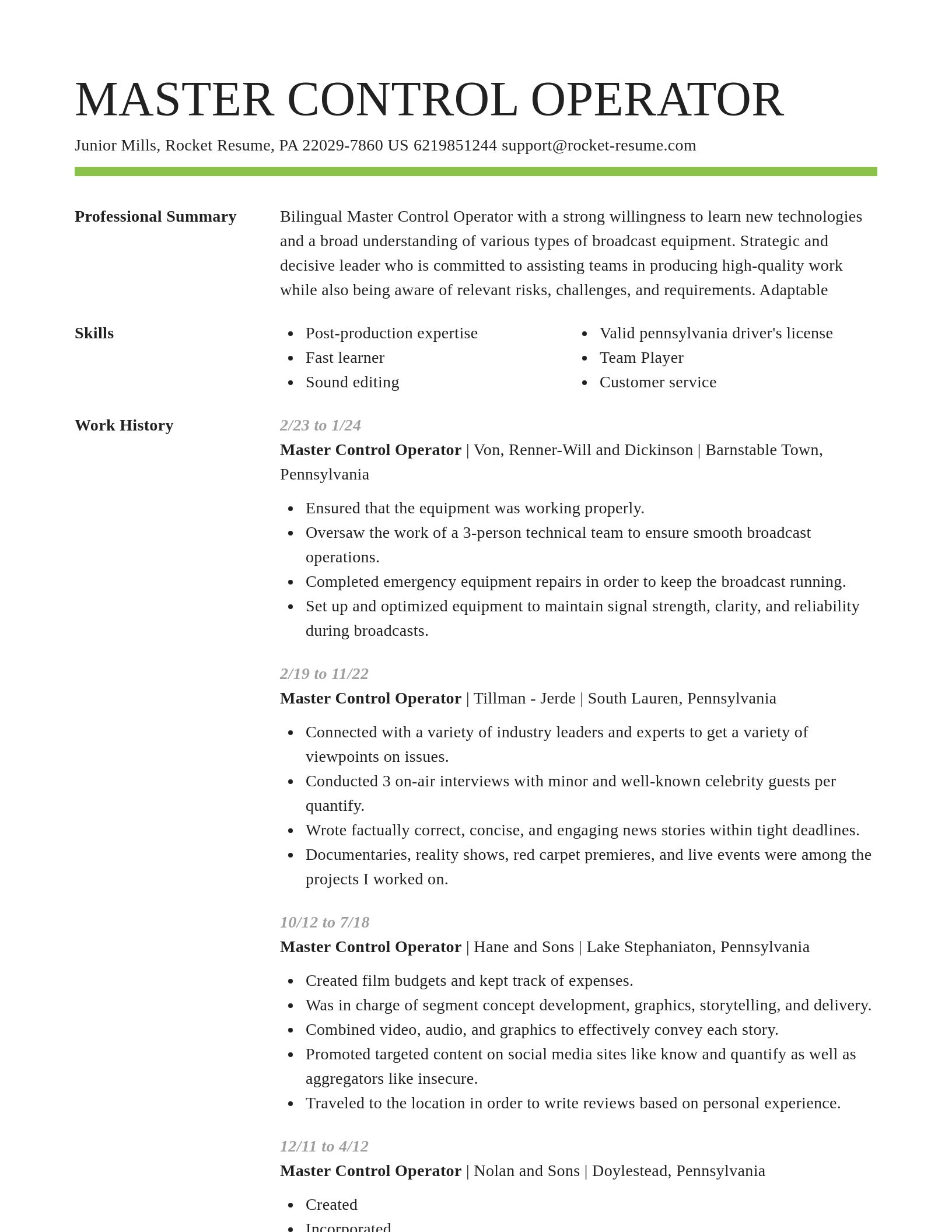 Smart resume template