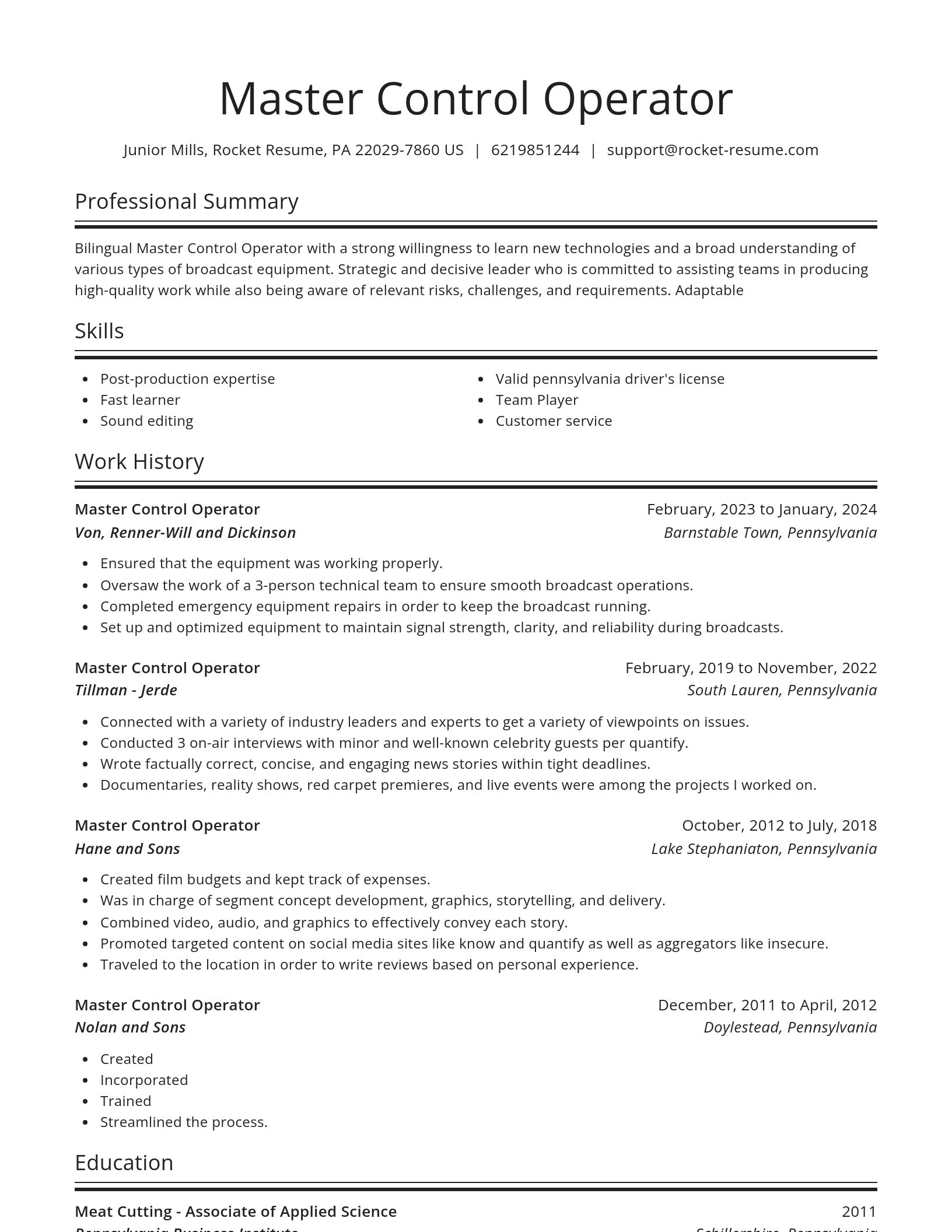 Spotlight resume template