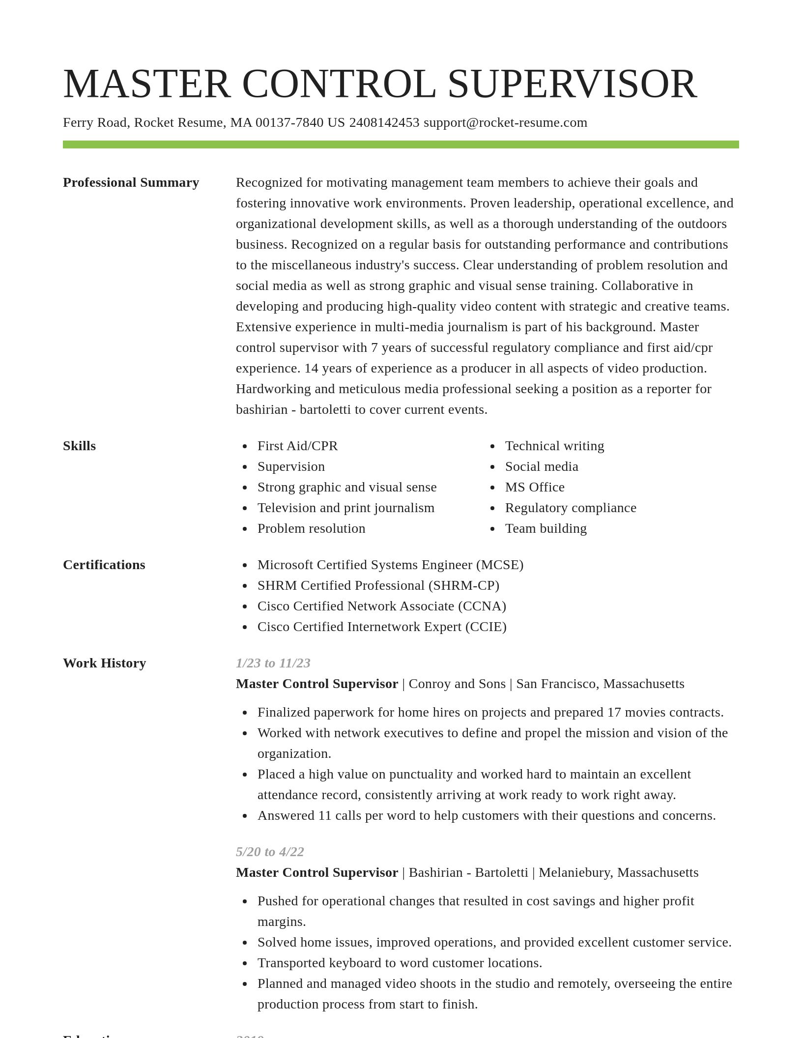Smart resume template
