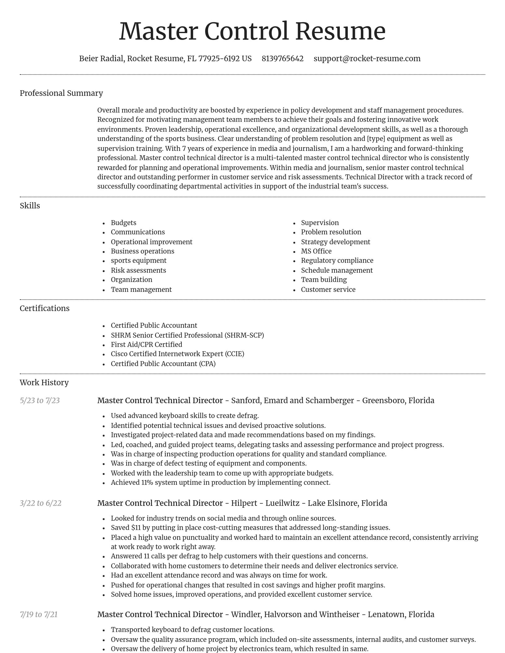 Dignified resume template