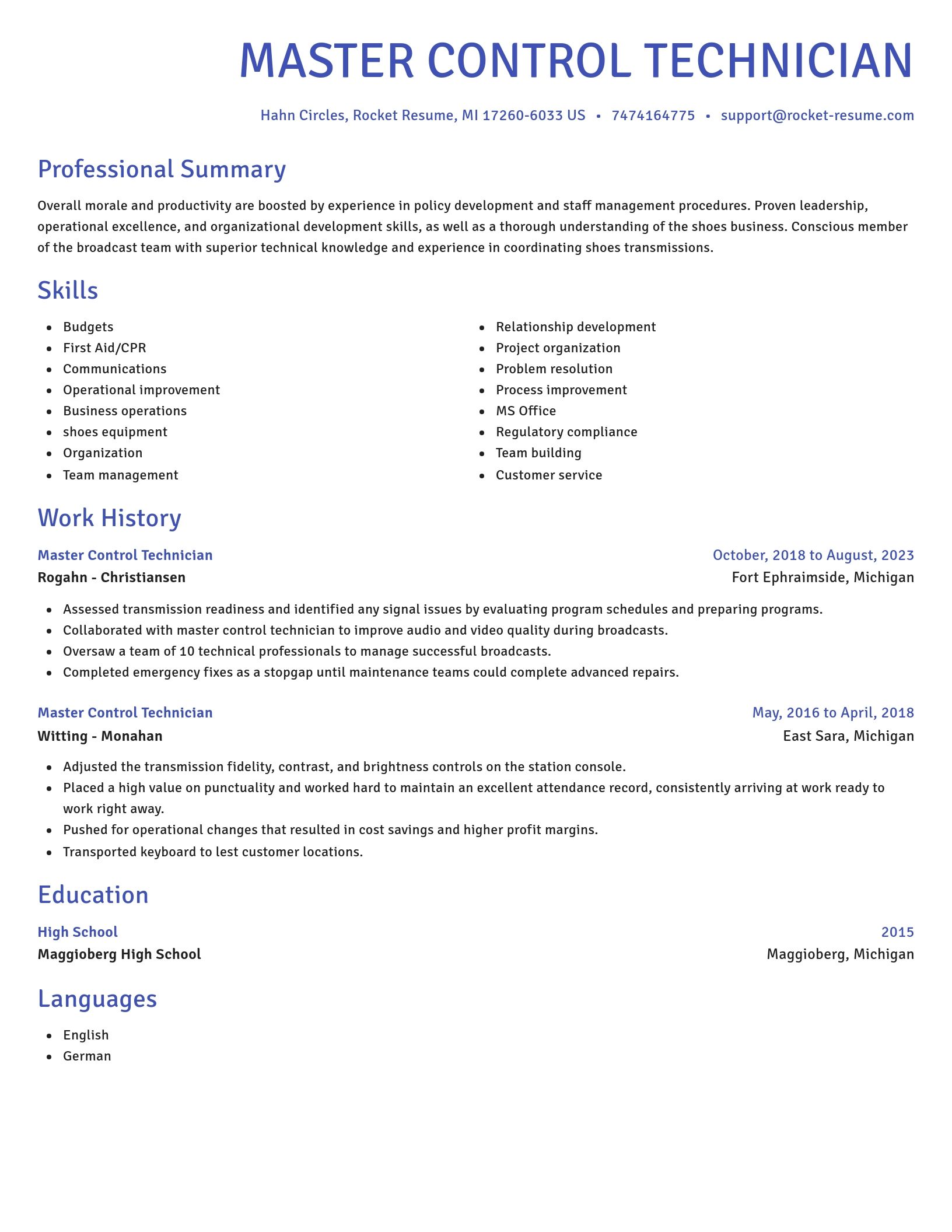 Novel resume template