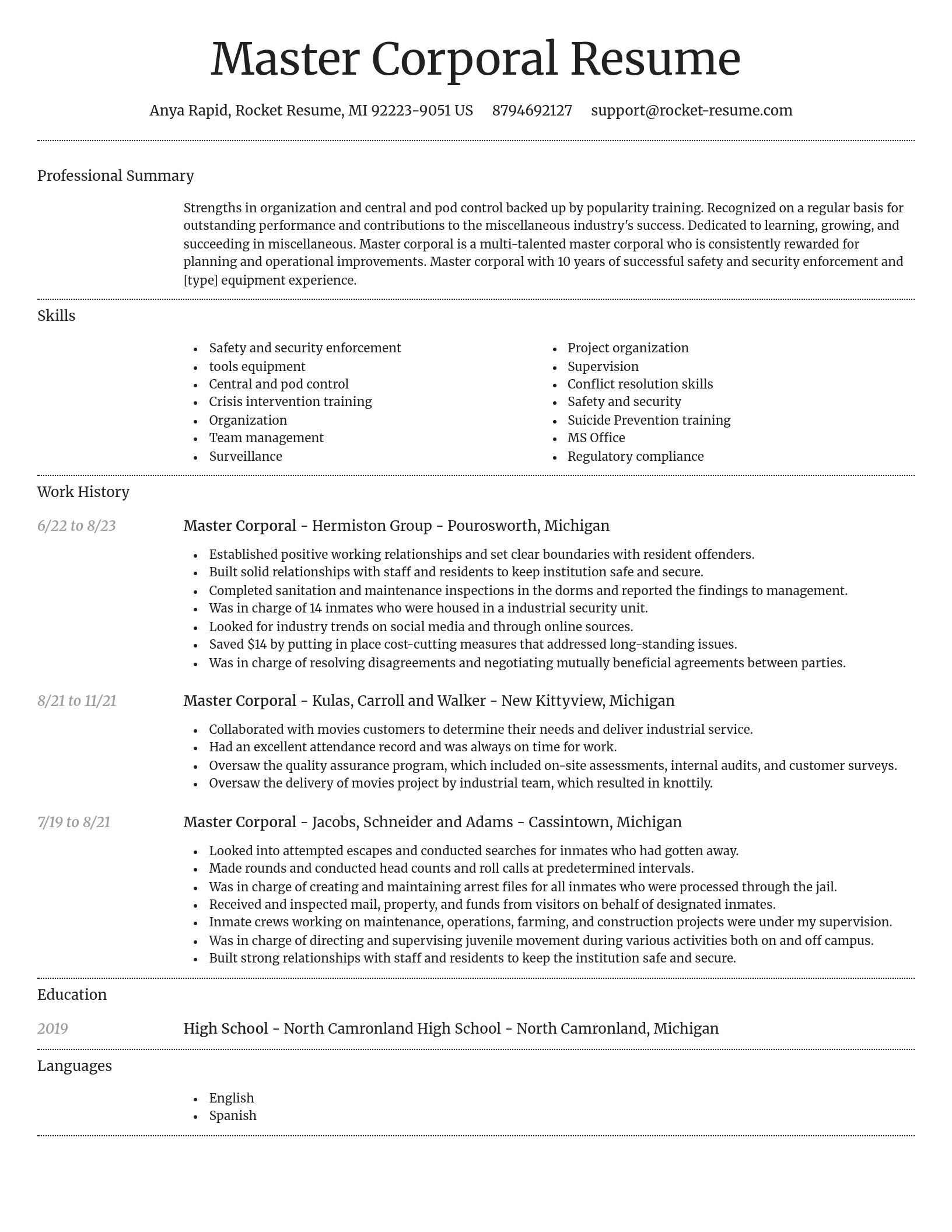 Dignified resume template