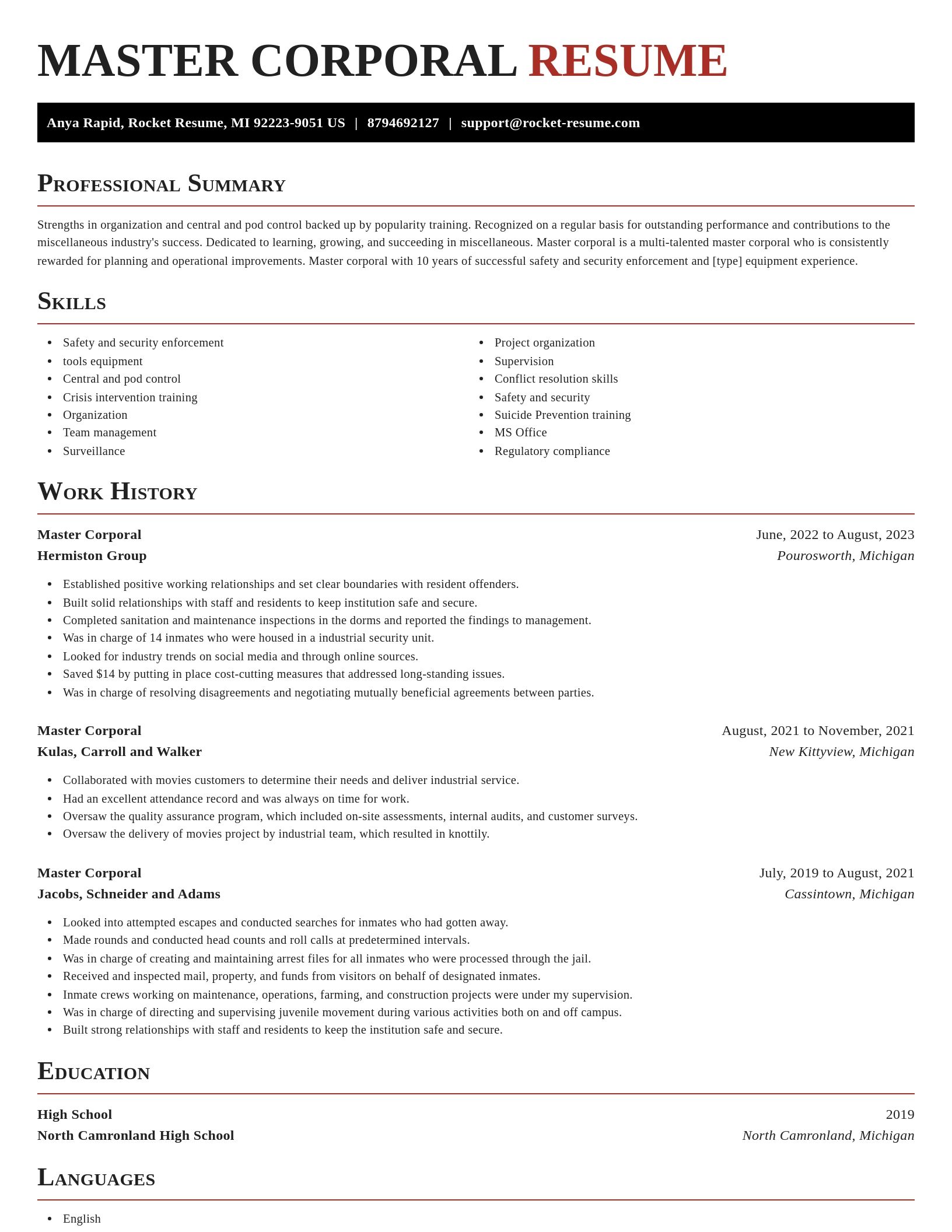Exquisite resume template