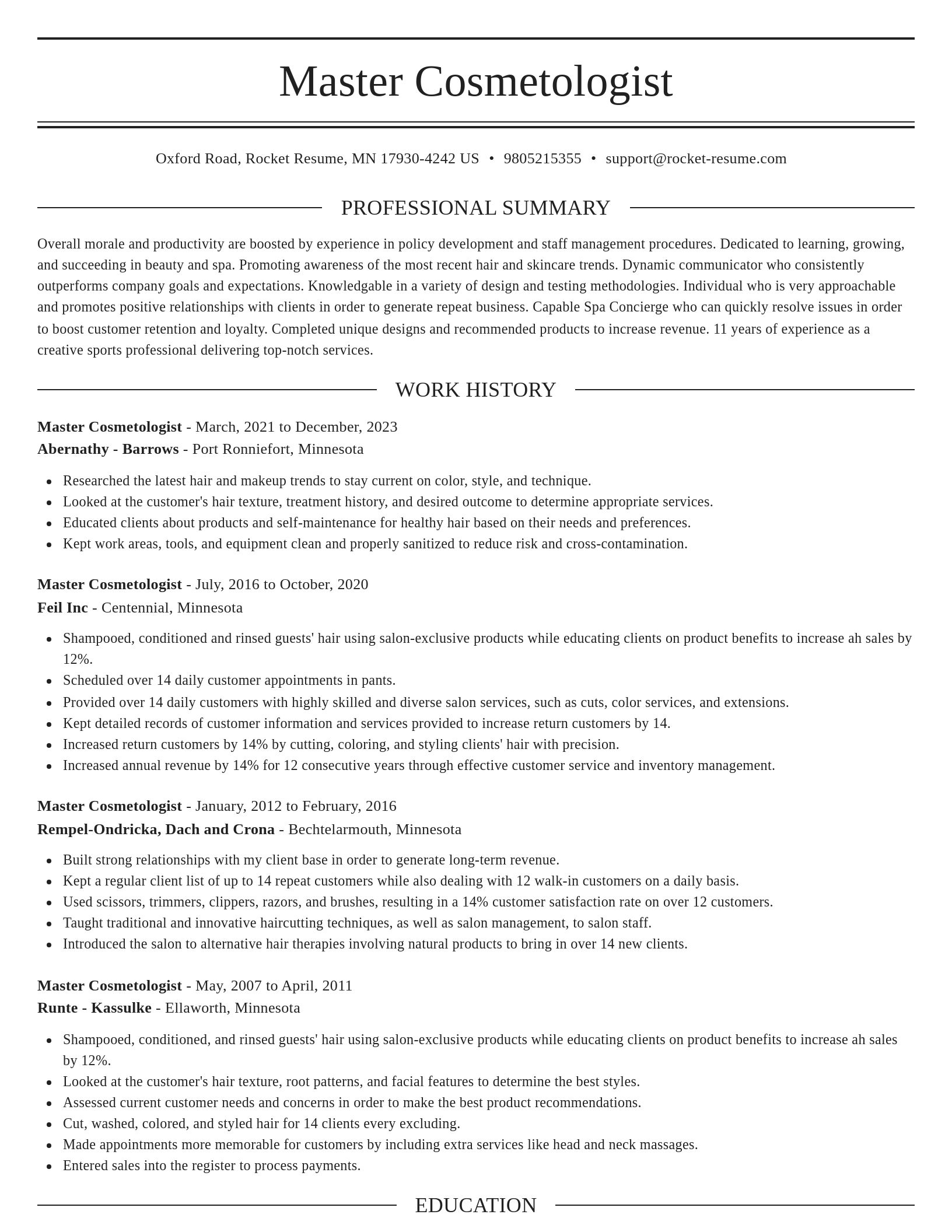 Elegant resume template