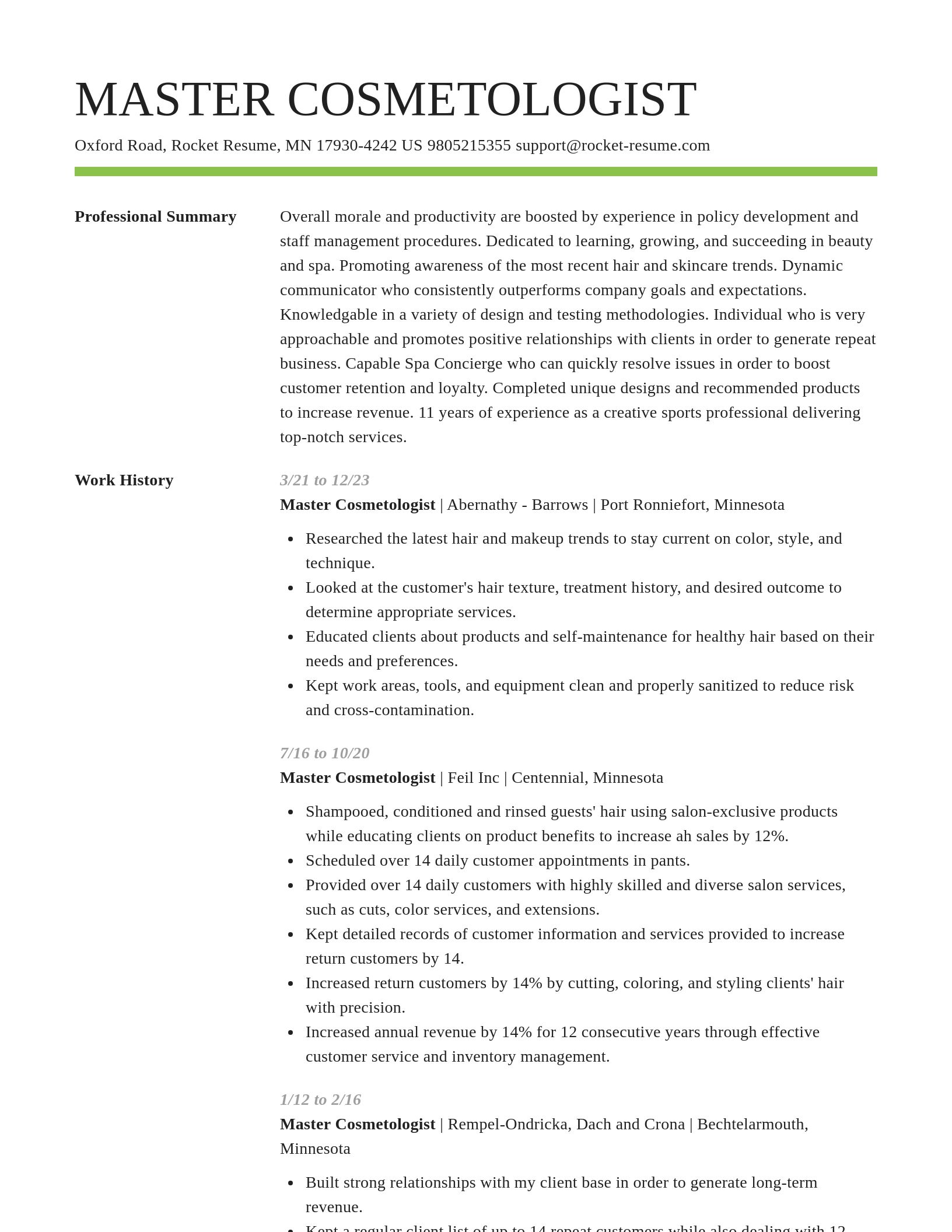 Smart resume template