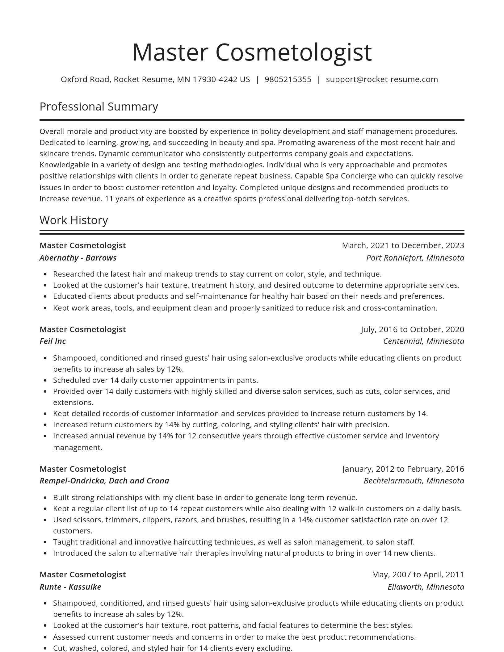 Spotlight resume template
