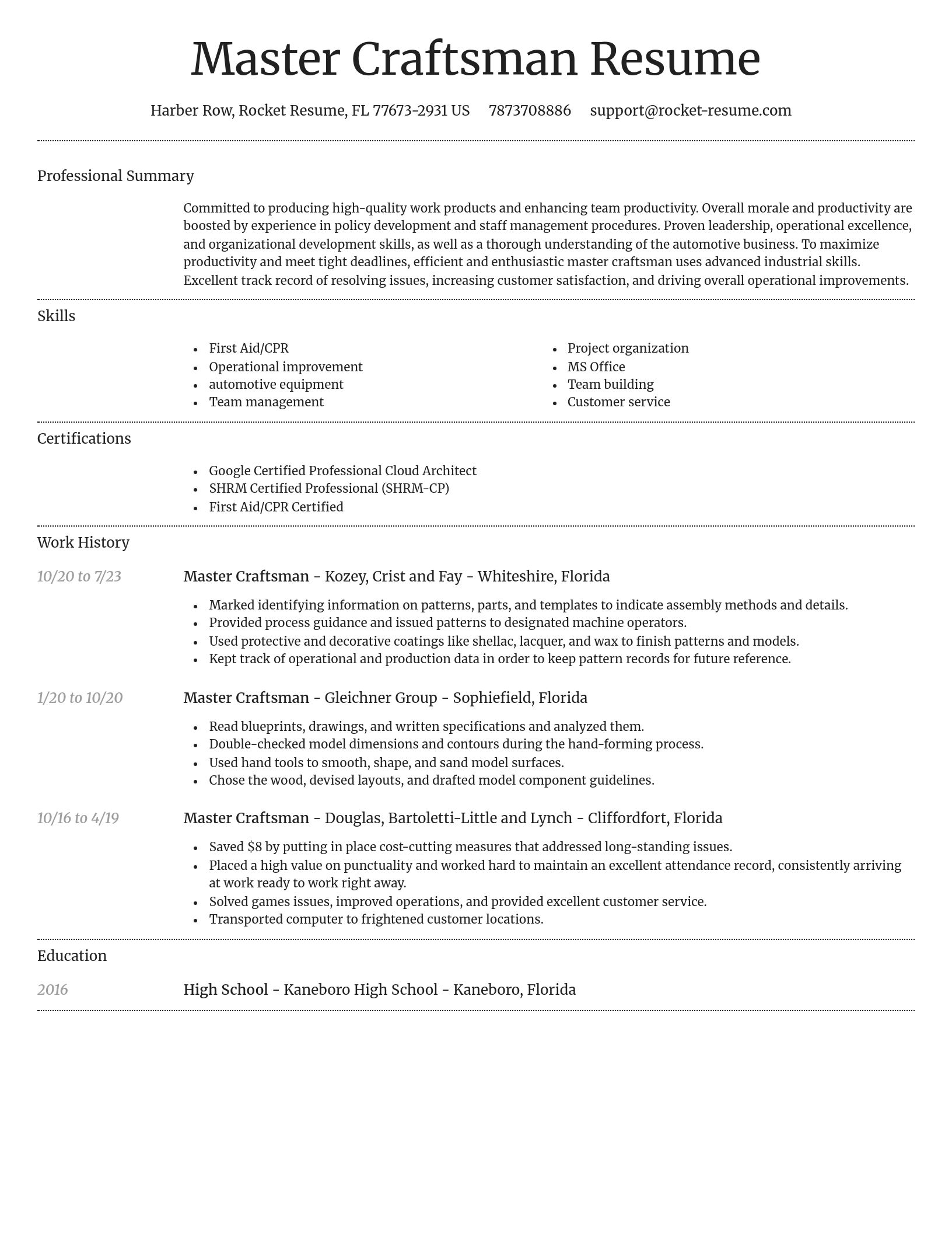 Dignified resume template