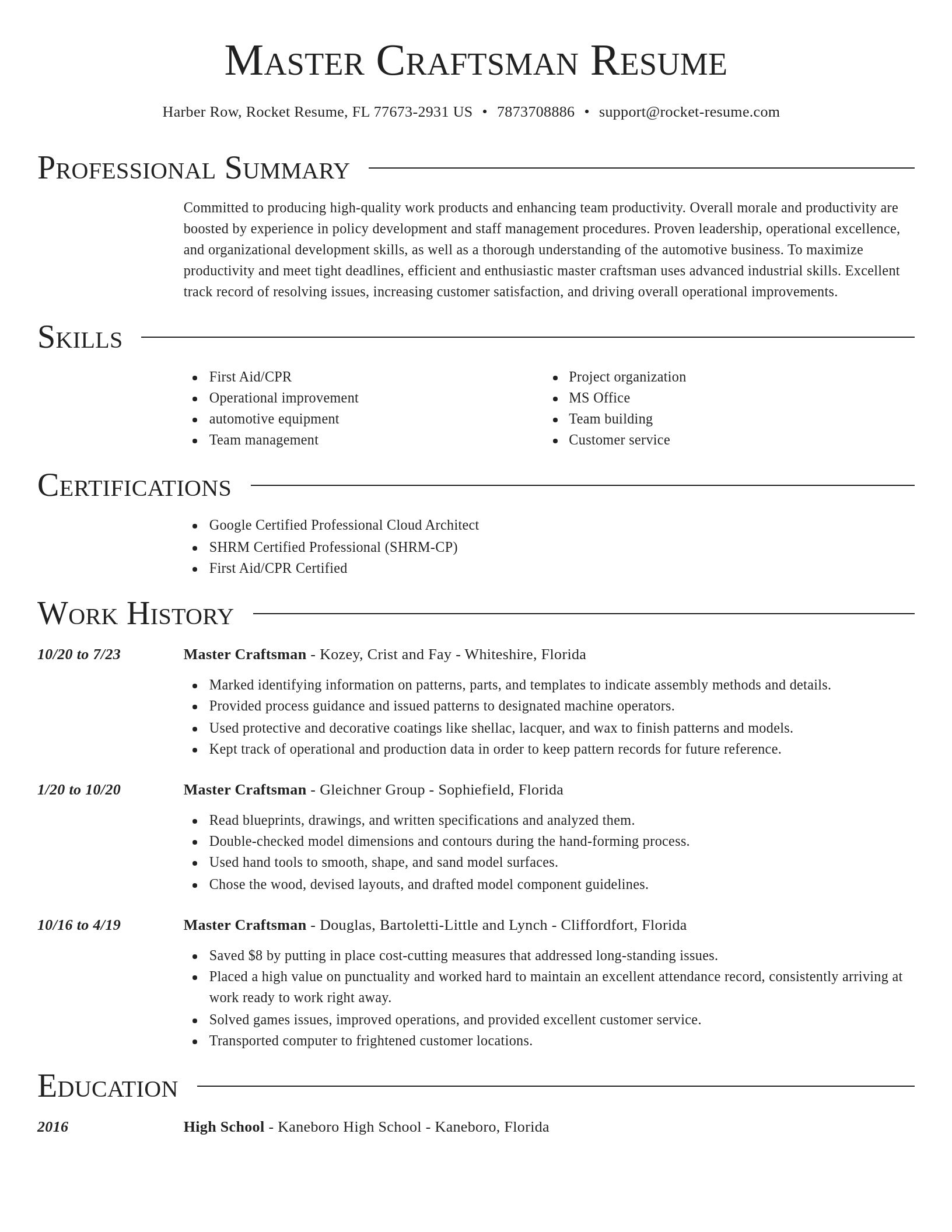 Director resume template