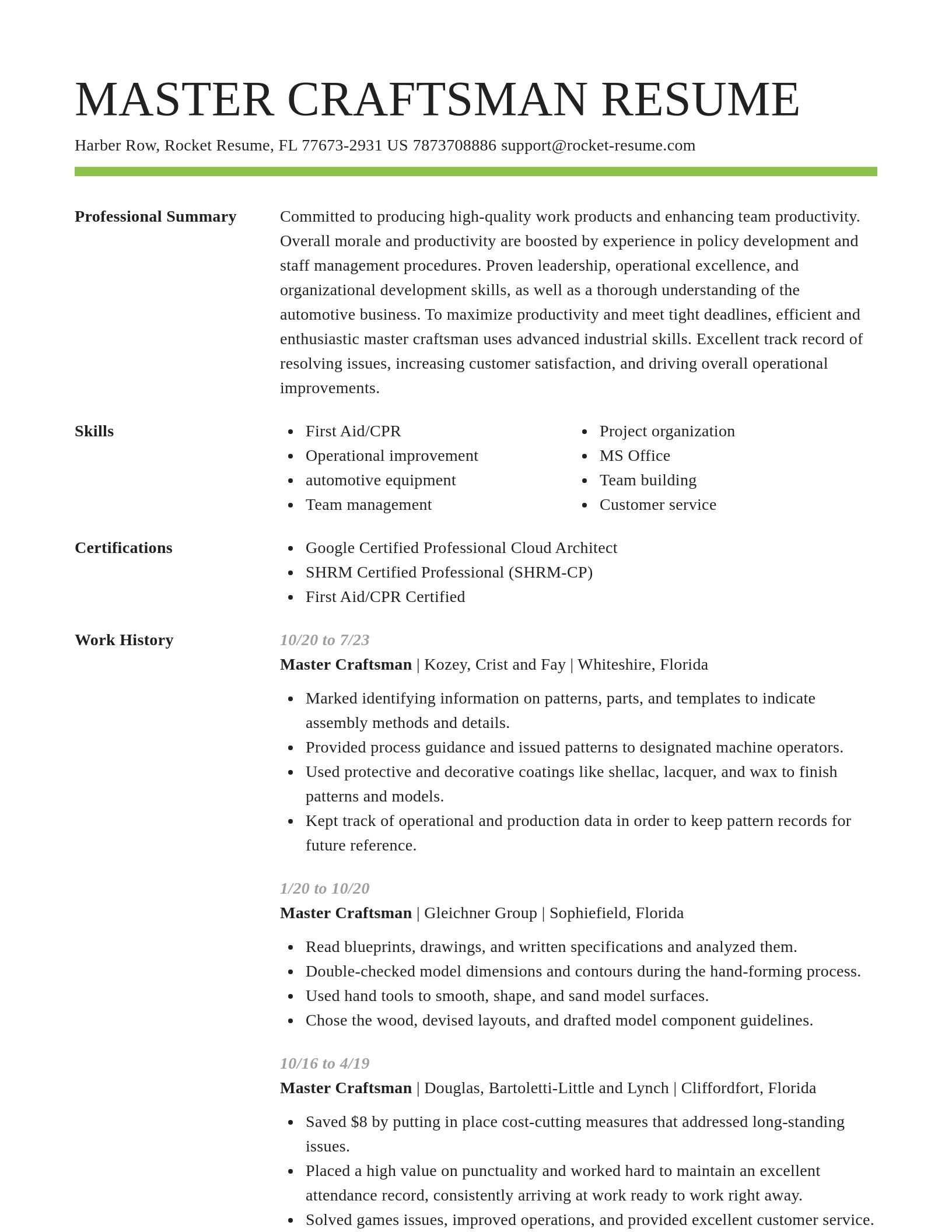 Smart resume template