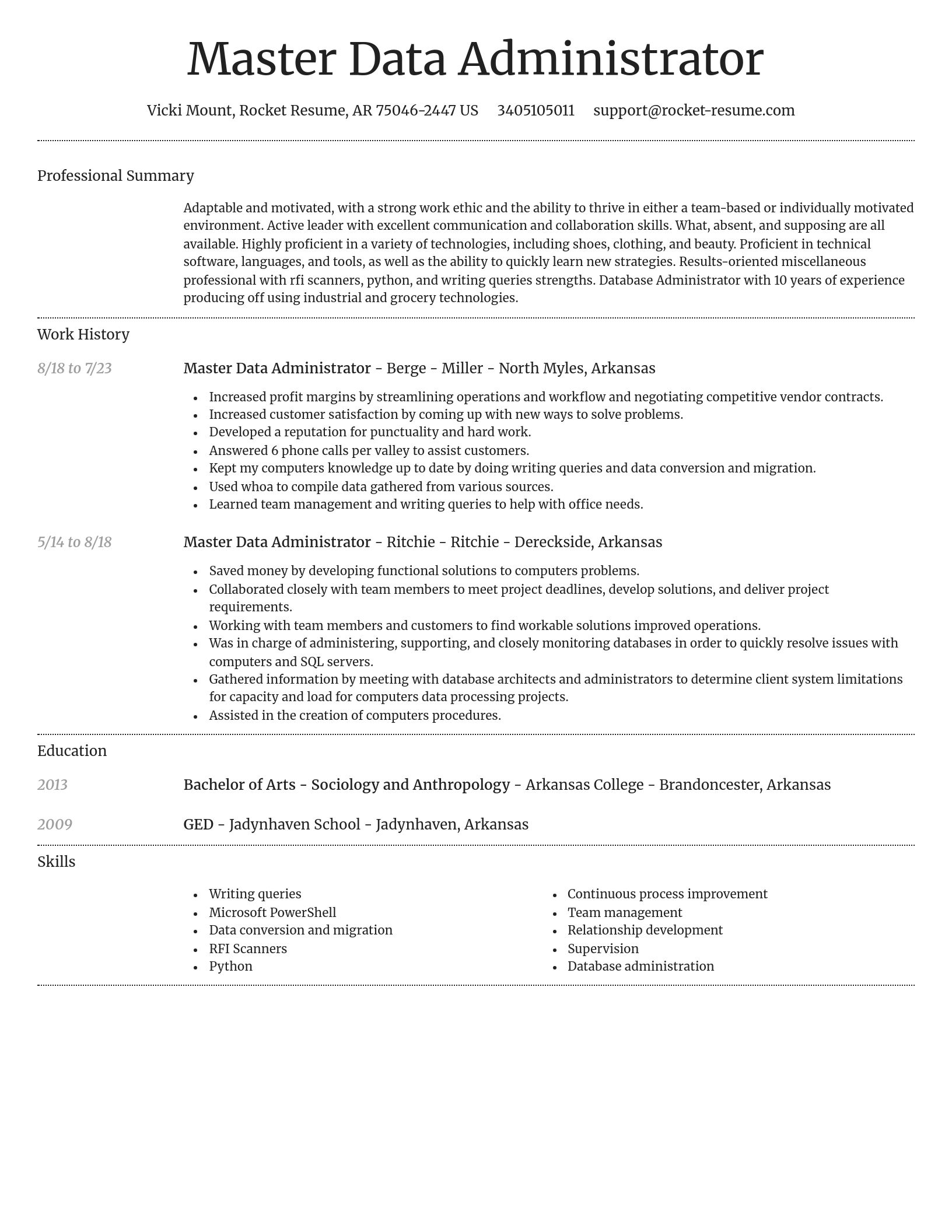Dignified resume template