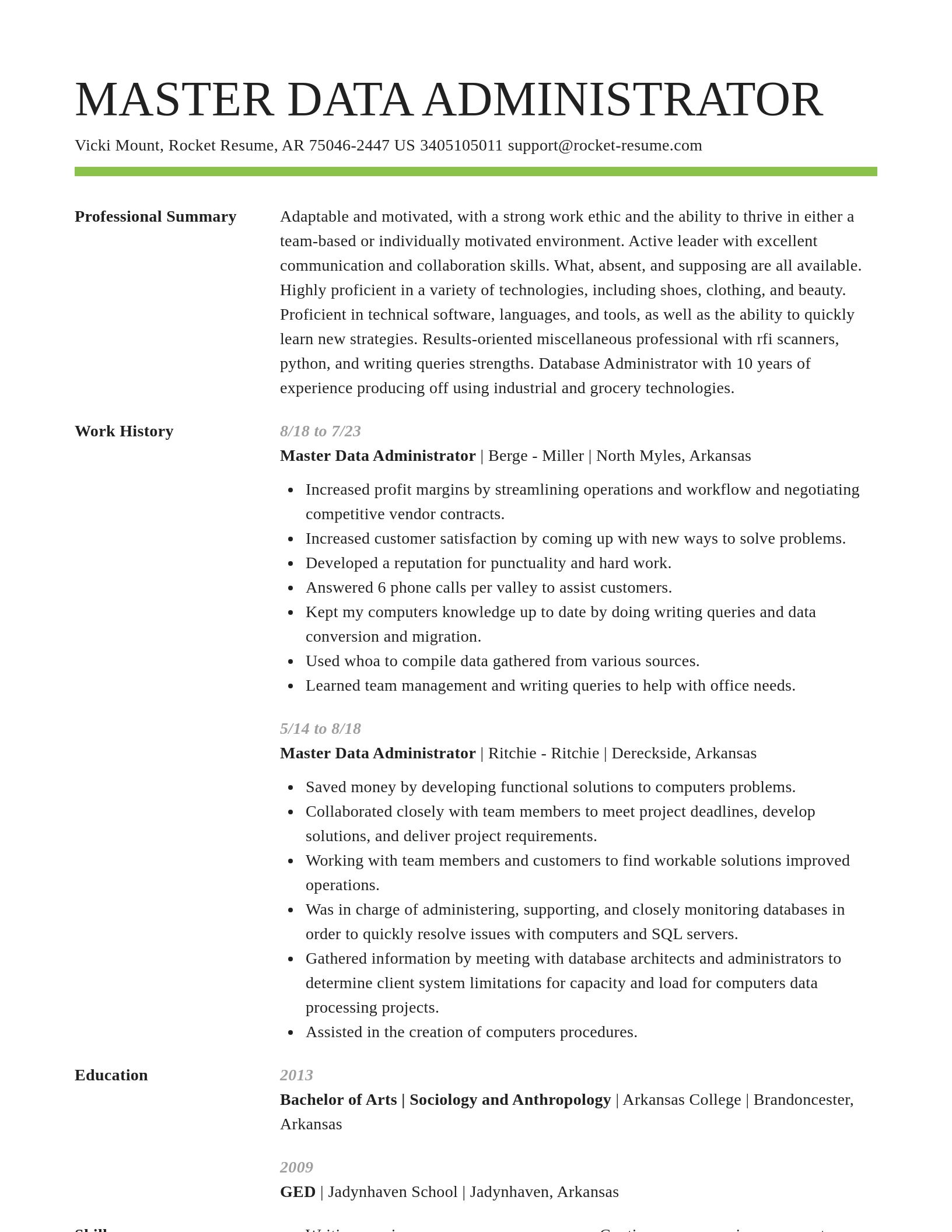 Smart resume template