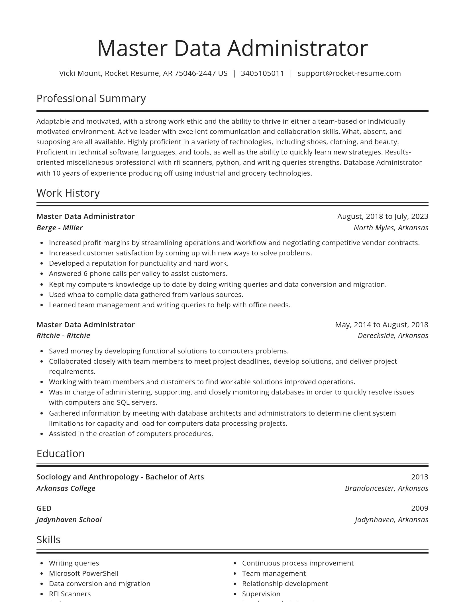 Spotlight resume template