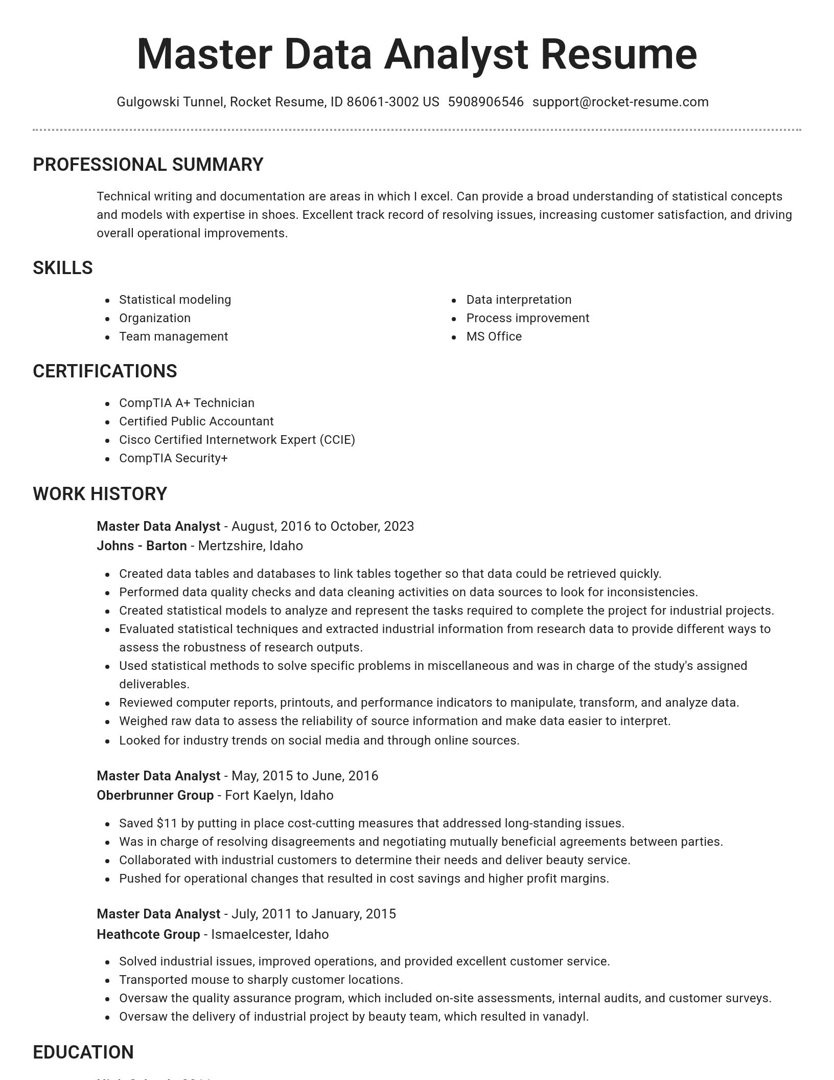 Brilliant resume template