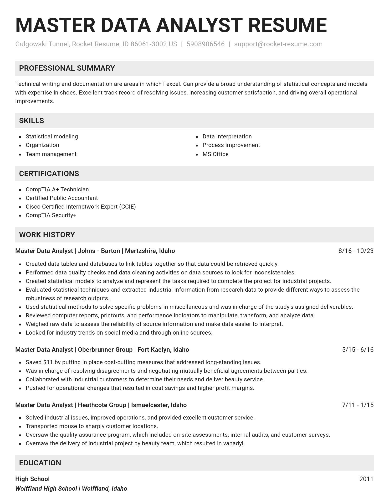 Genius resume template
