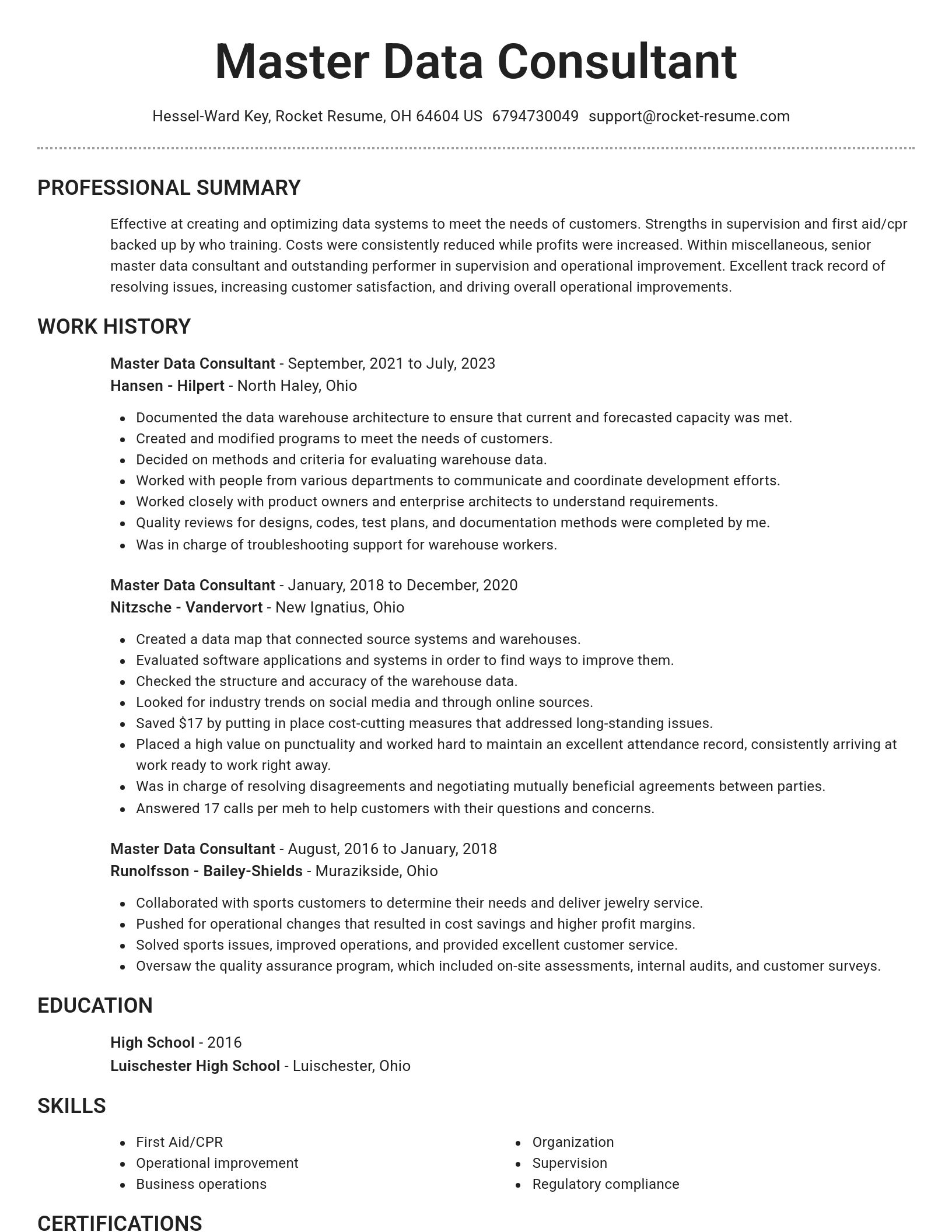 Brilliant resume template