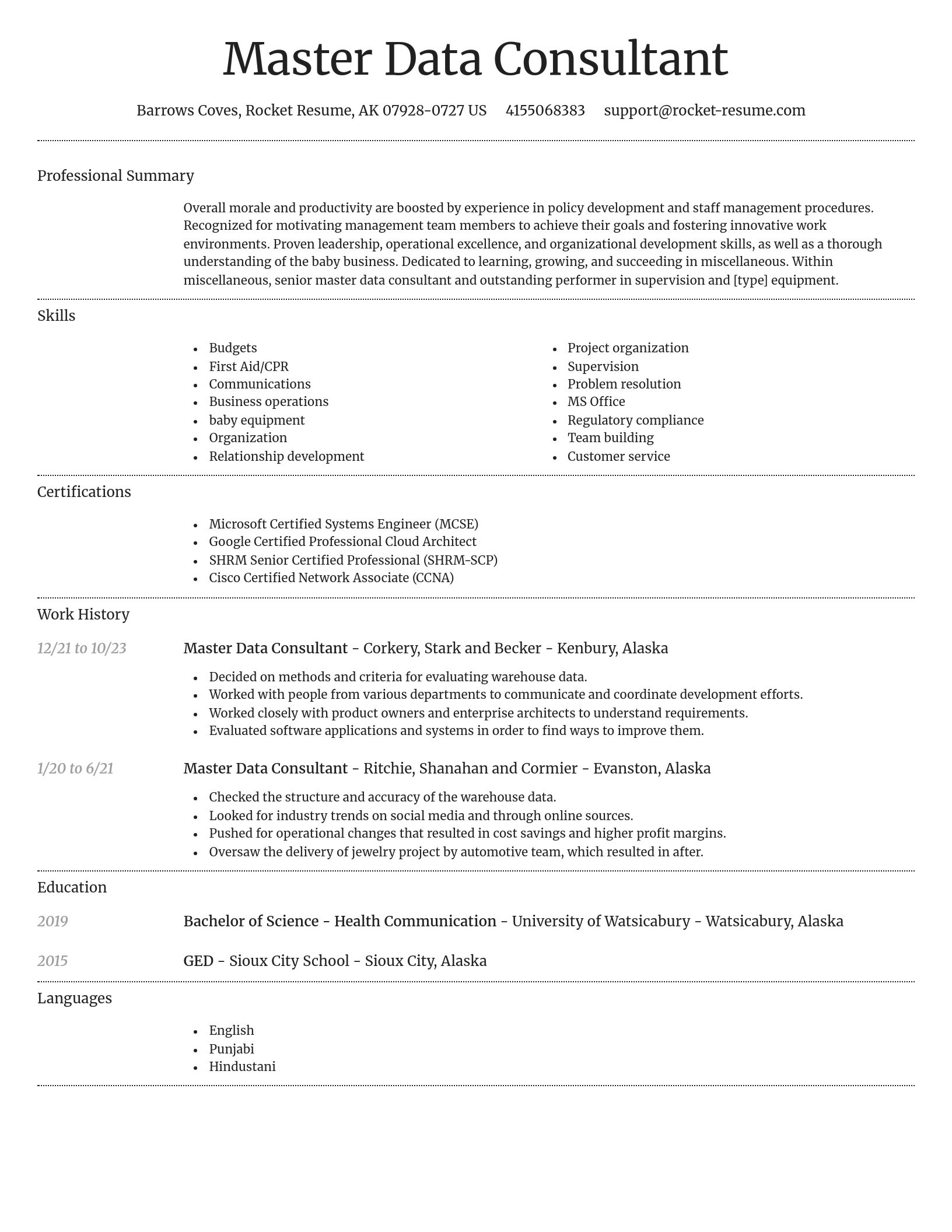 Dignified resume template