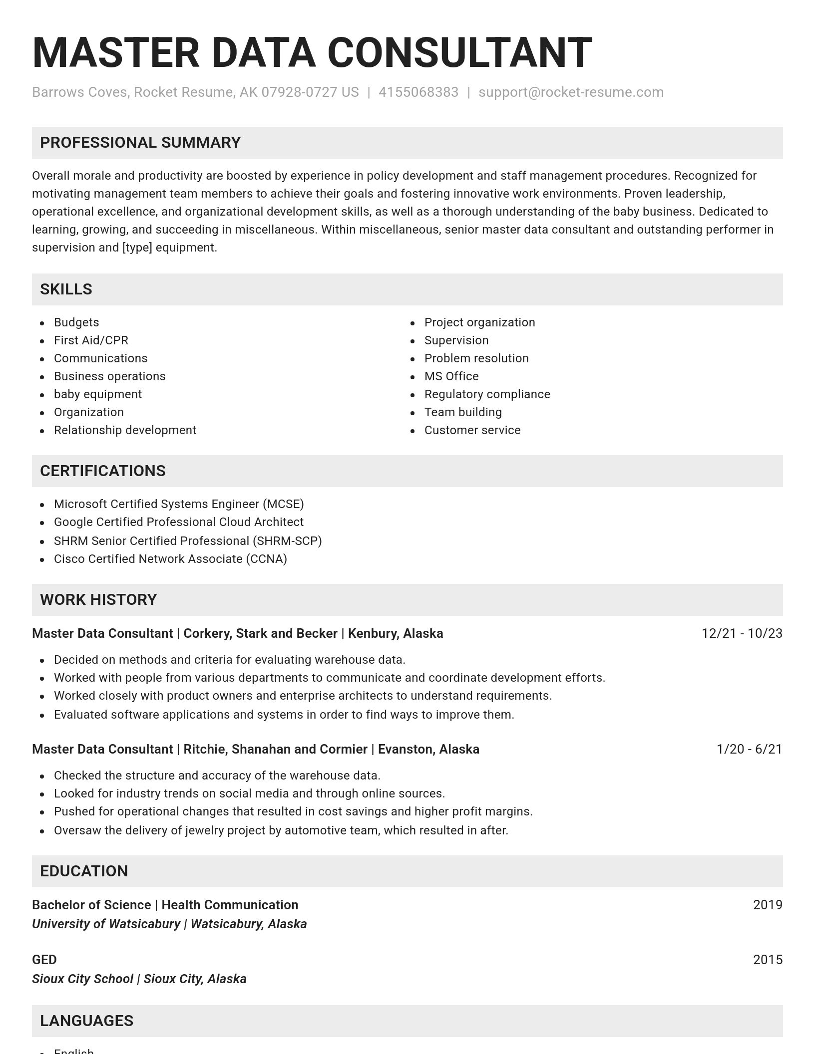 Genius resume template