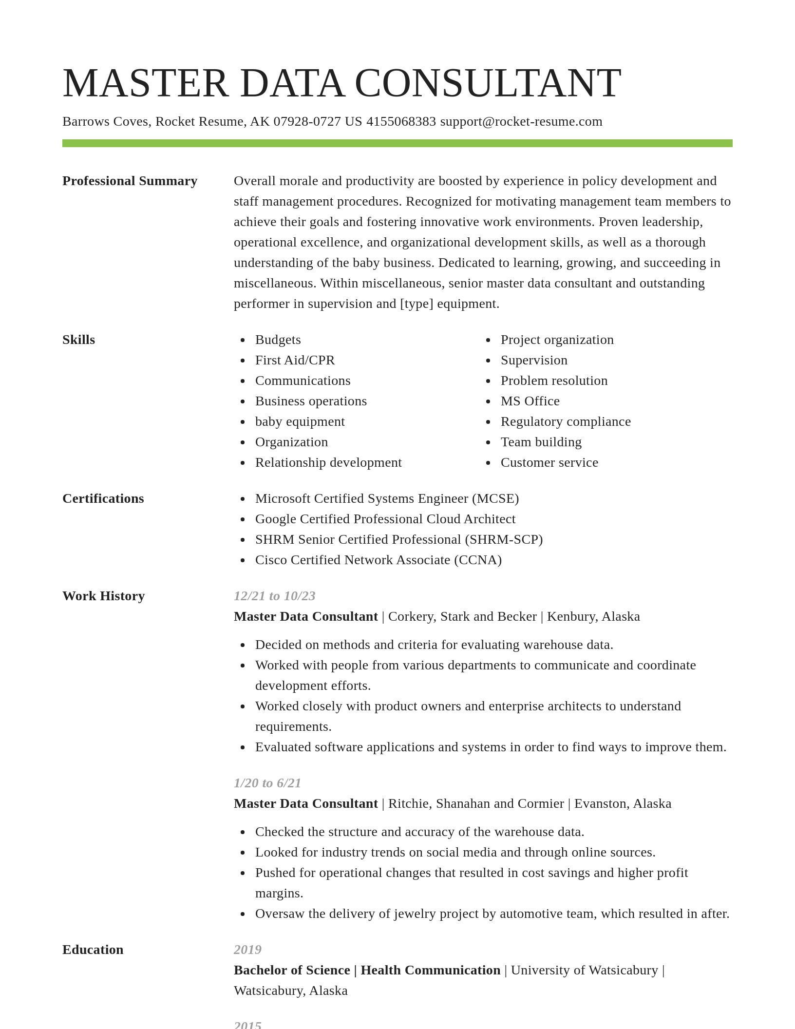 Smart resume template