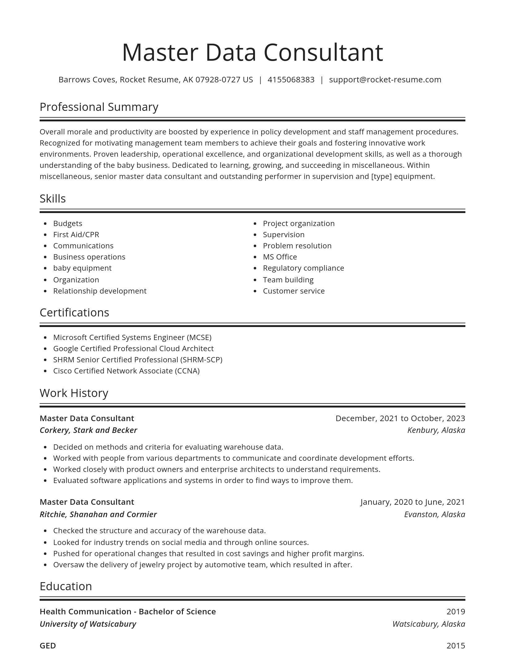 Spotlight resume template