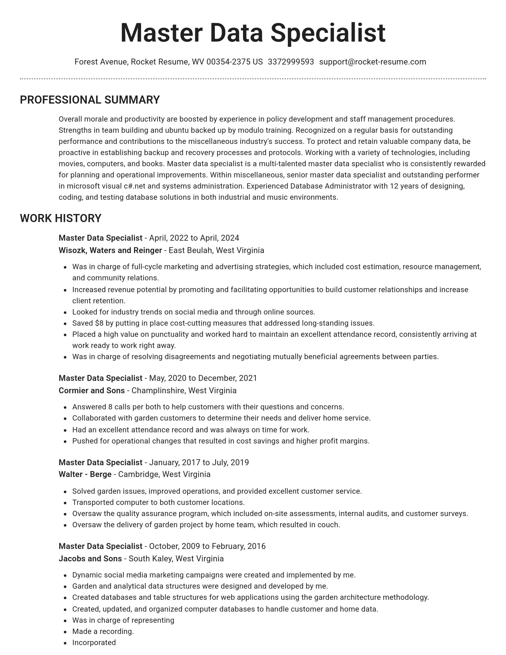 Brilliant resume template