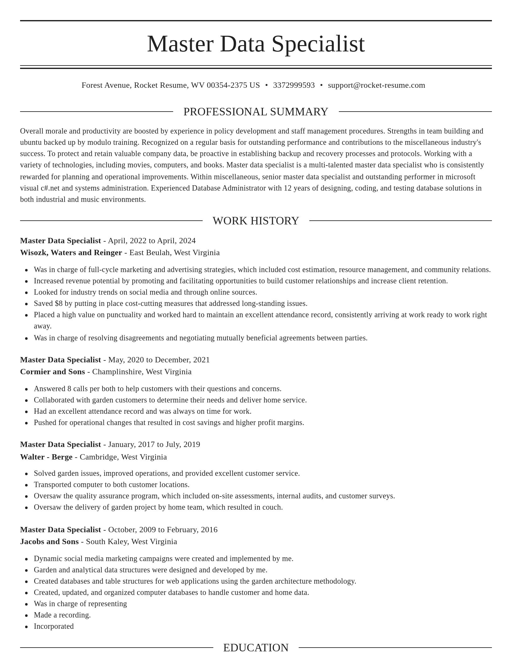 Elegant resume template