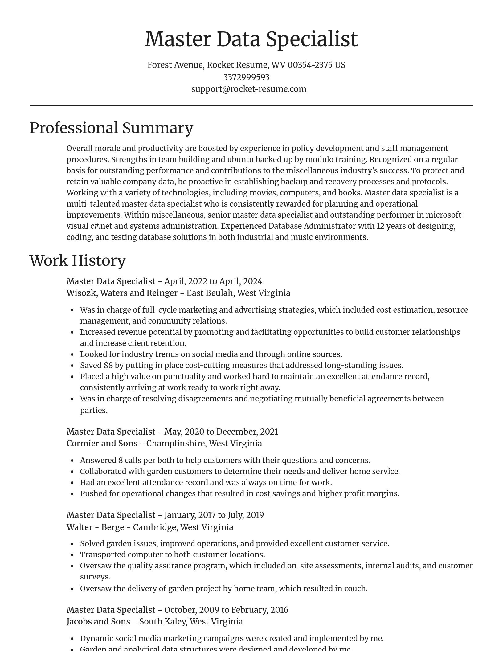 Focal Point resume template