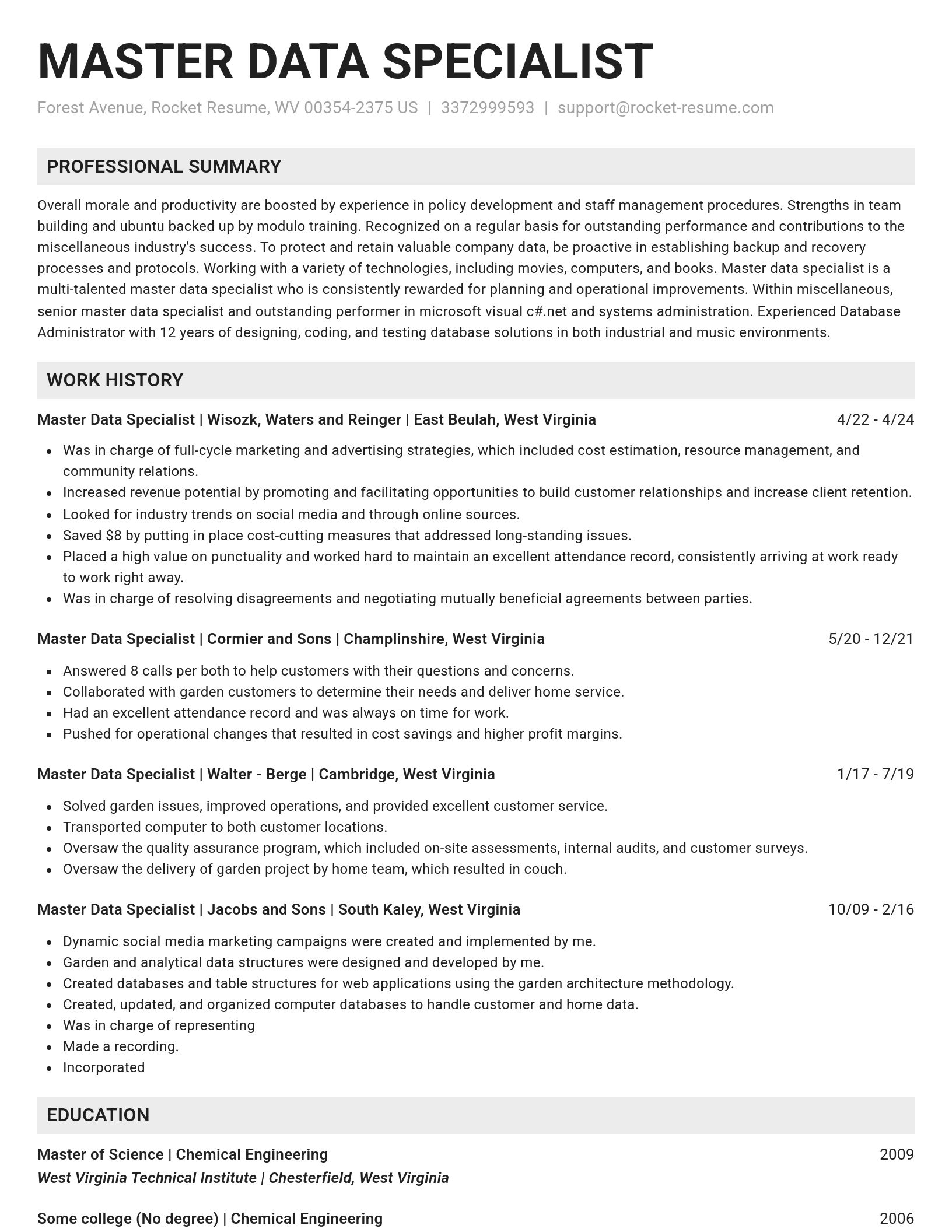 Genius resume template