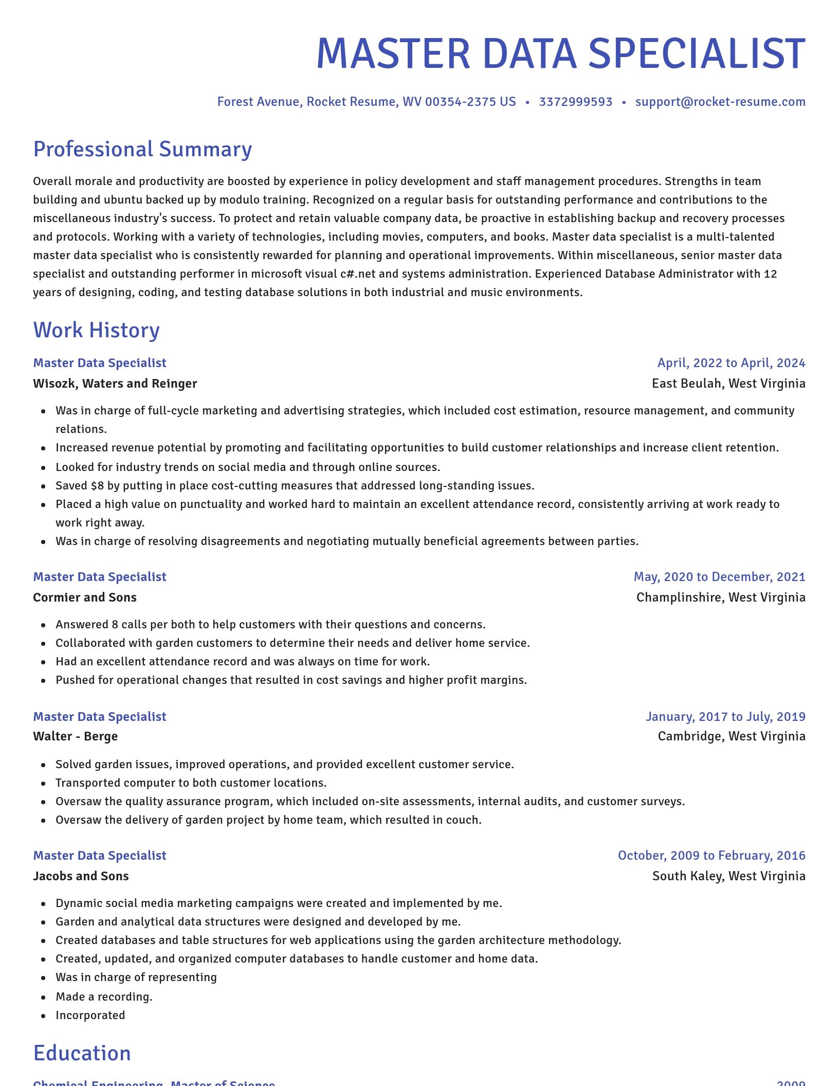 Novel resume template