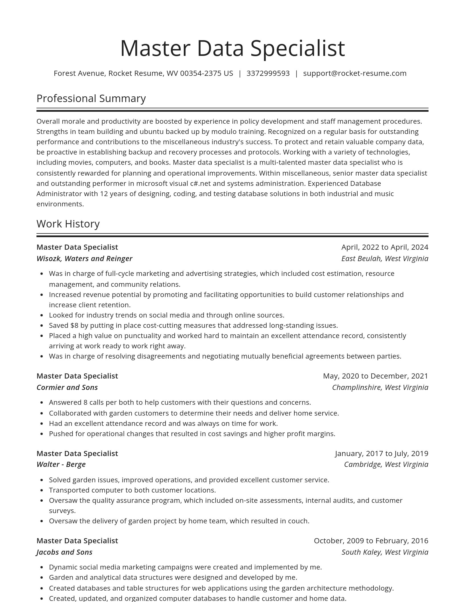 Spotlight resume template