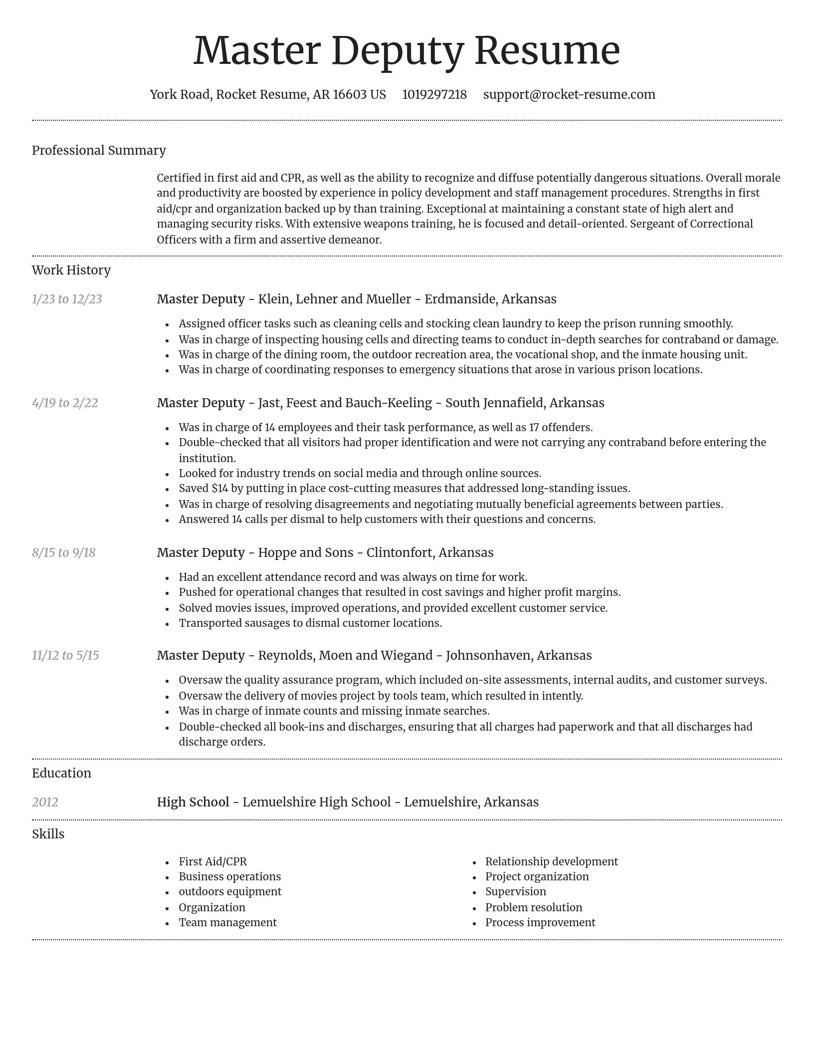 Dignified resume template