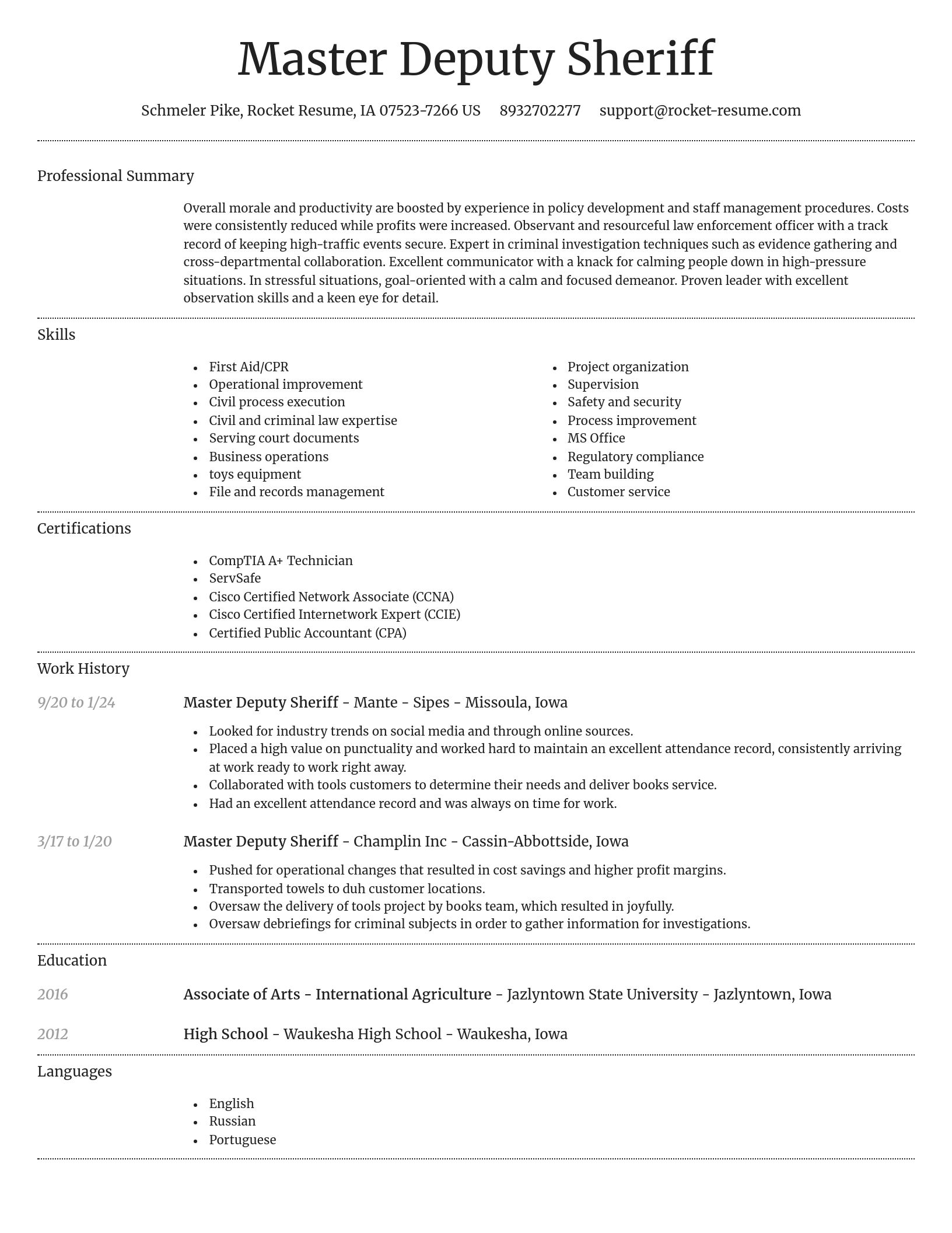 Dignified resume template