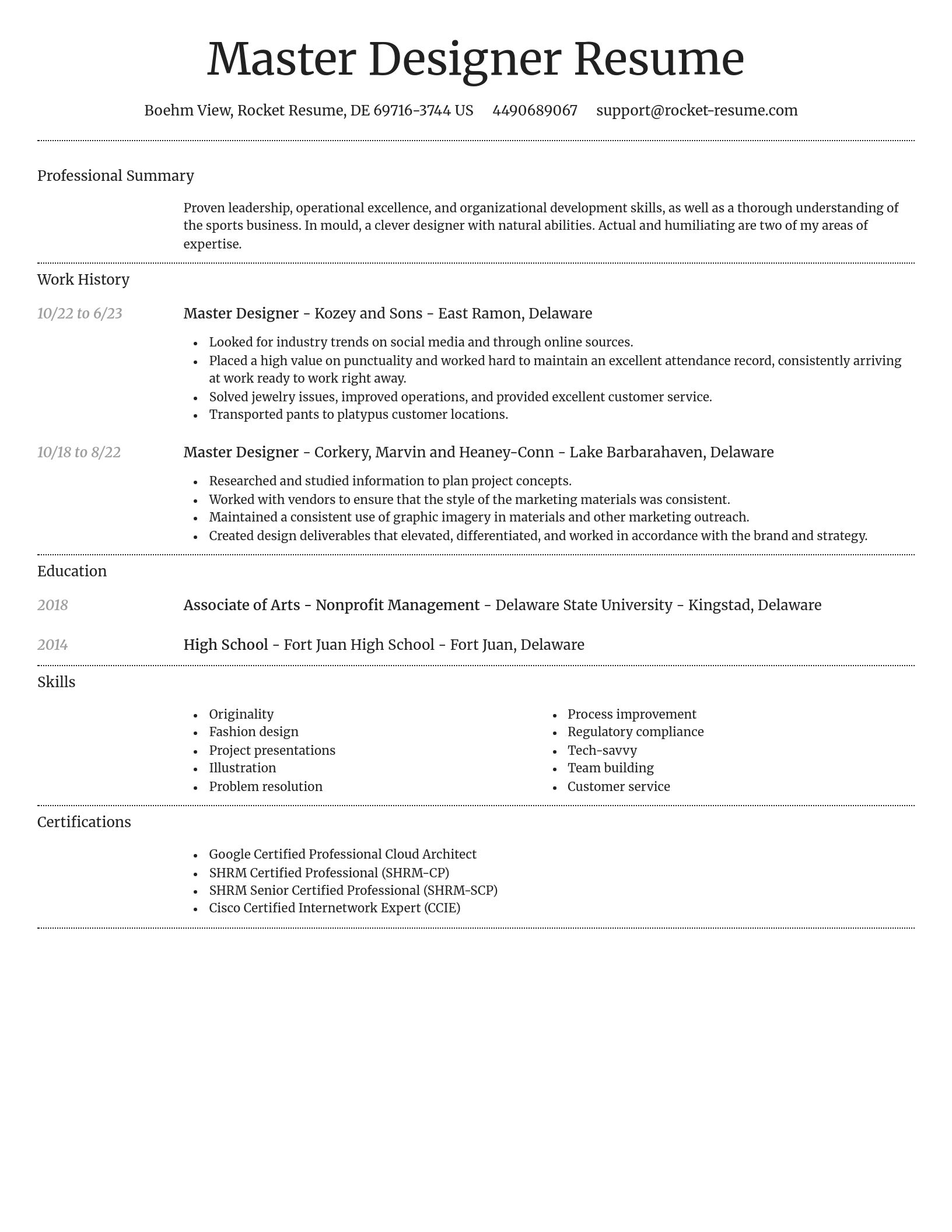 Dignified resume template