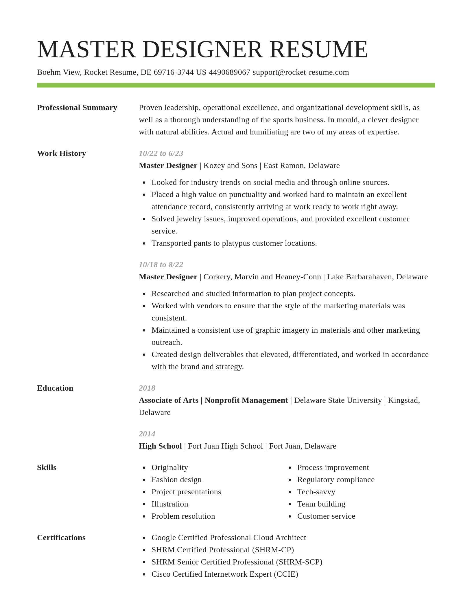 Smart resume template
