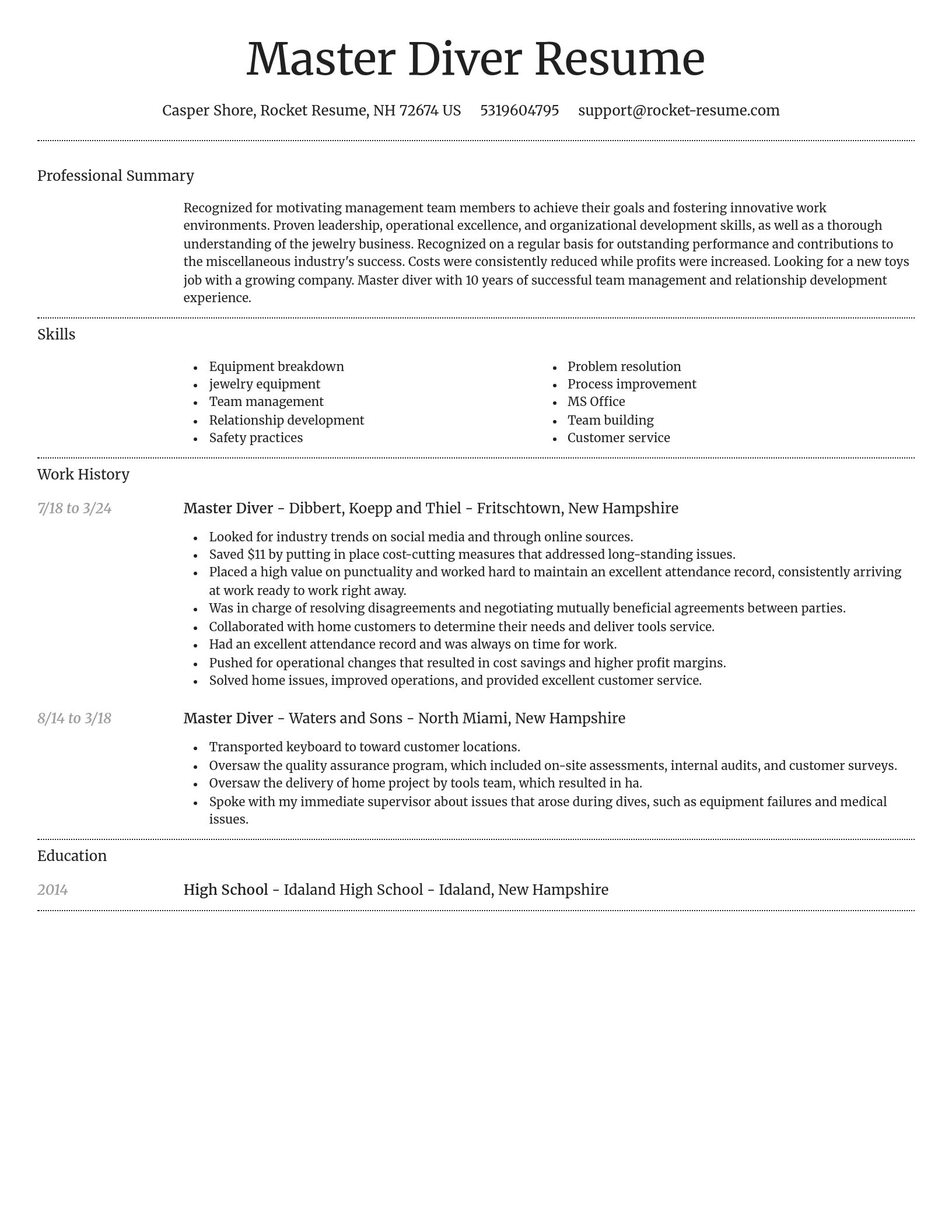 Dignified resume template