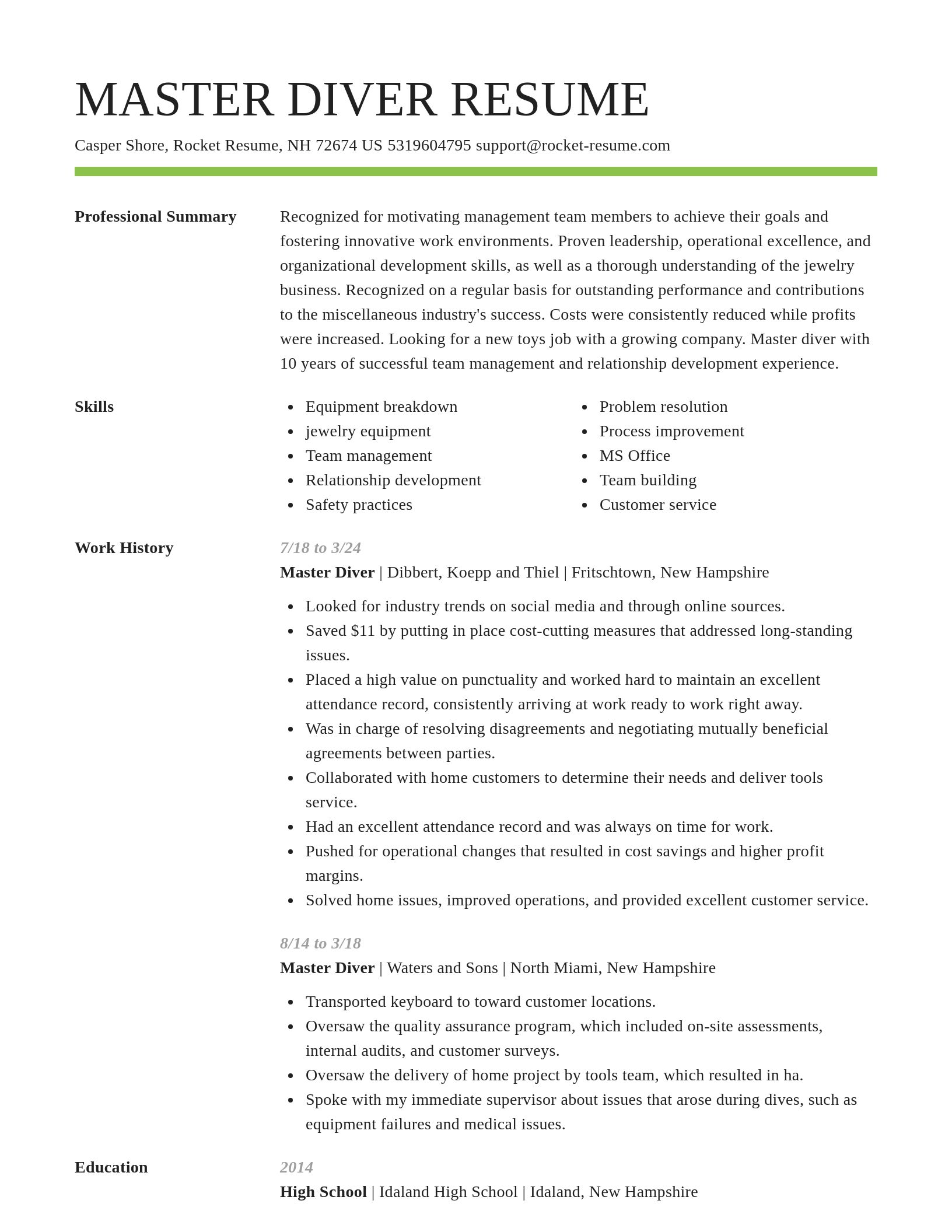 Smart resume template