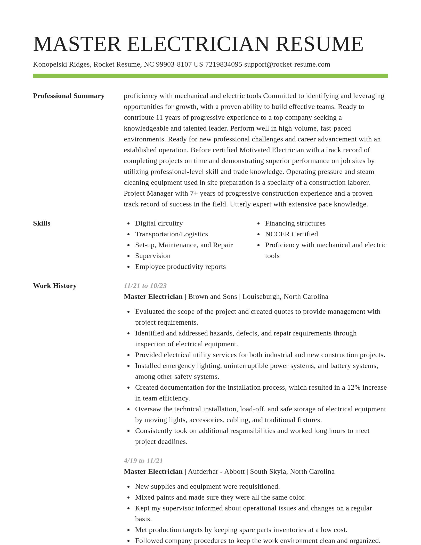 Smart resume template